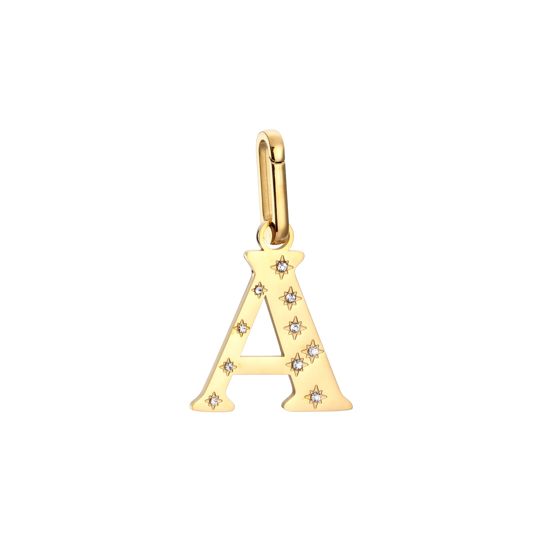 A Minnie Gold Crystal Star Letter Charm