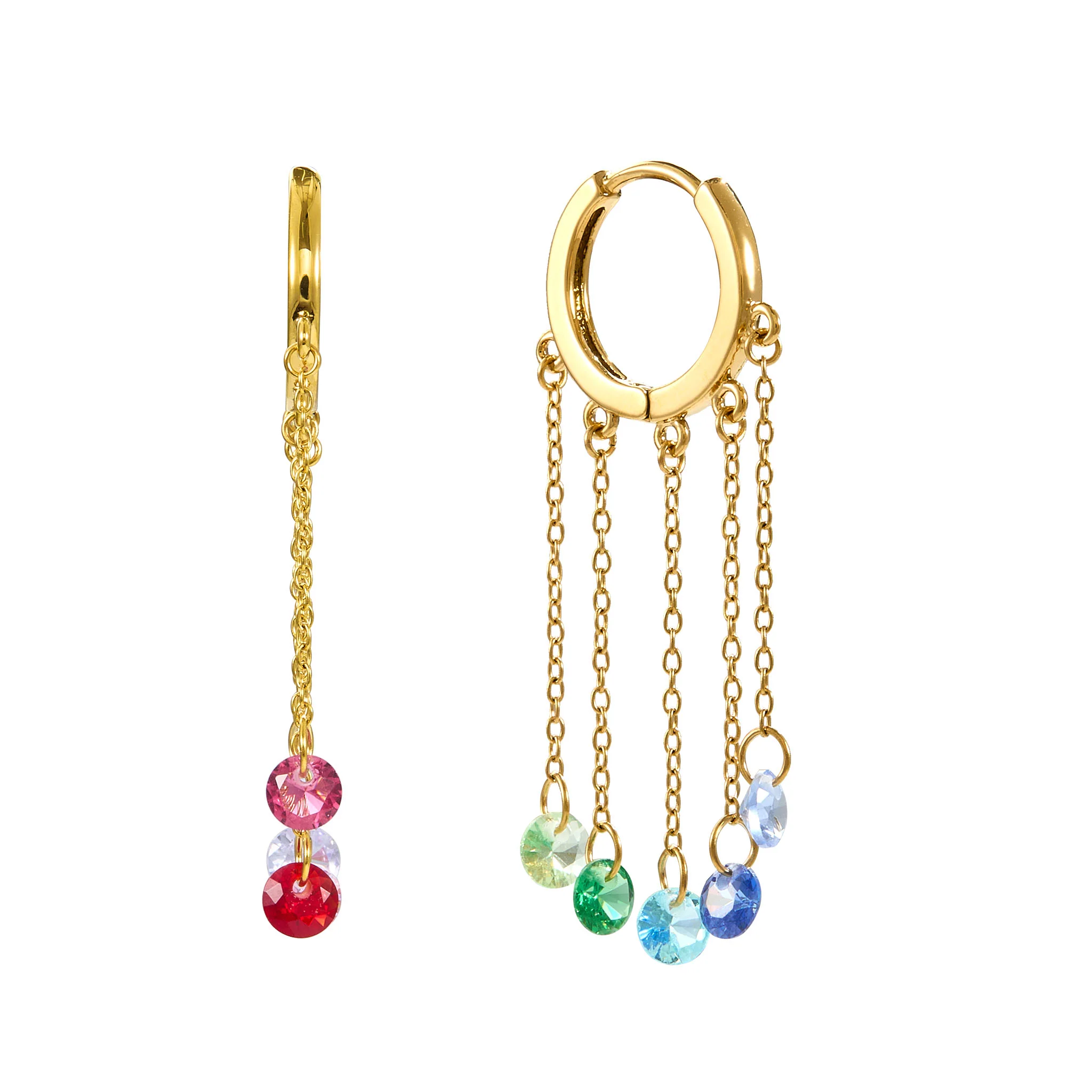 Alisa Gold Rainbow Huggie Earrings