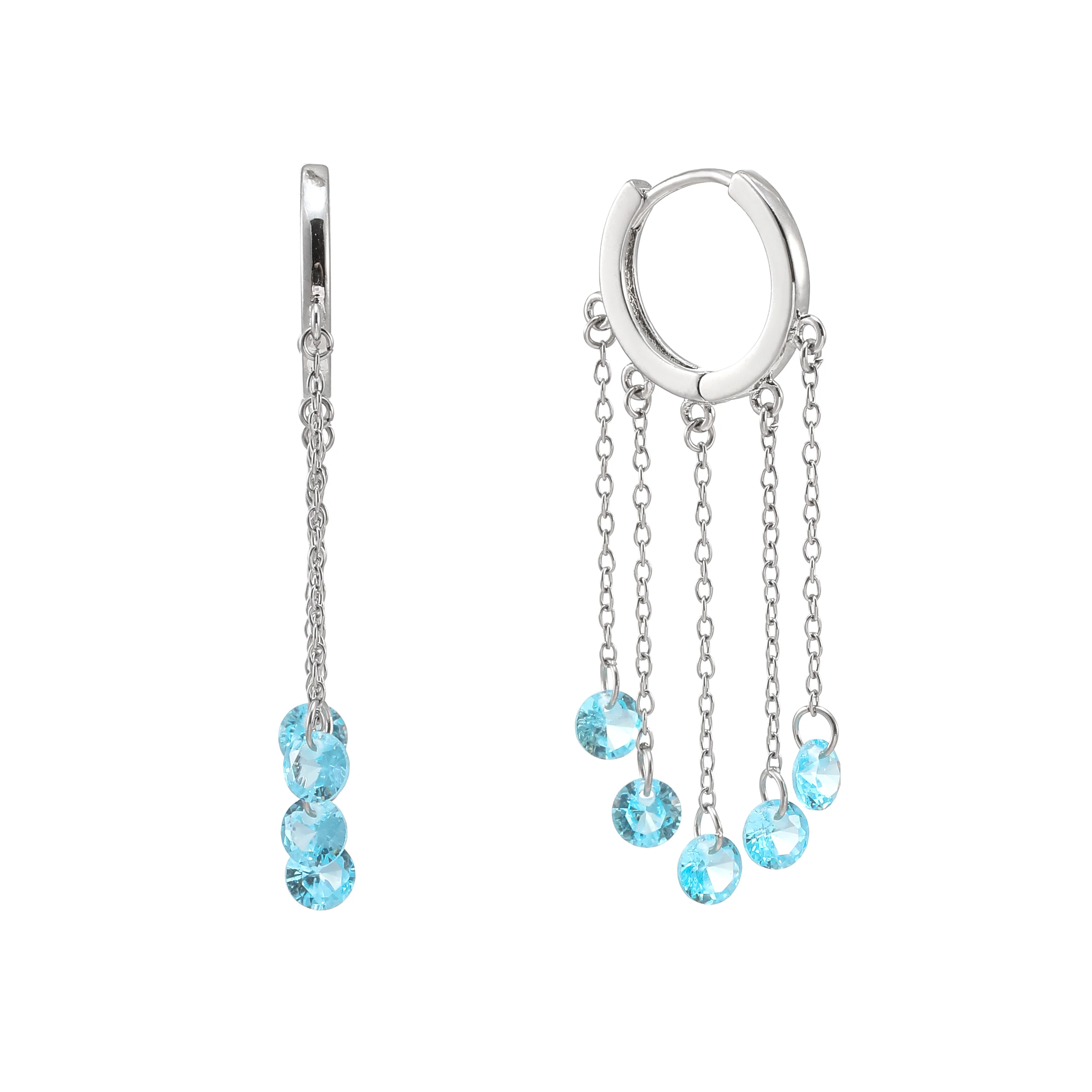 Alisa Silver Turquoise Huggie Earrings