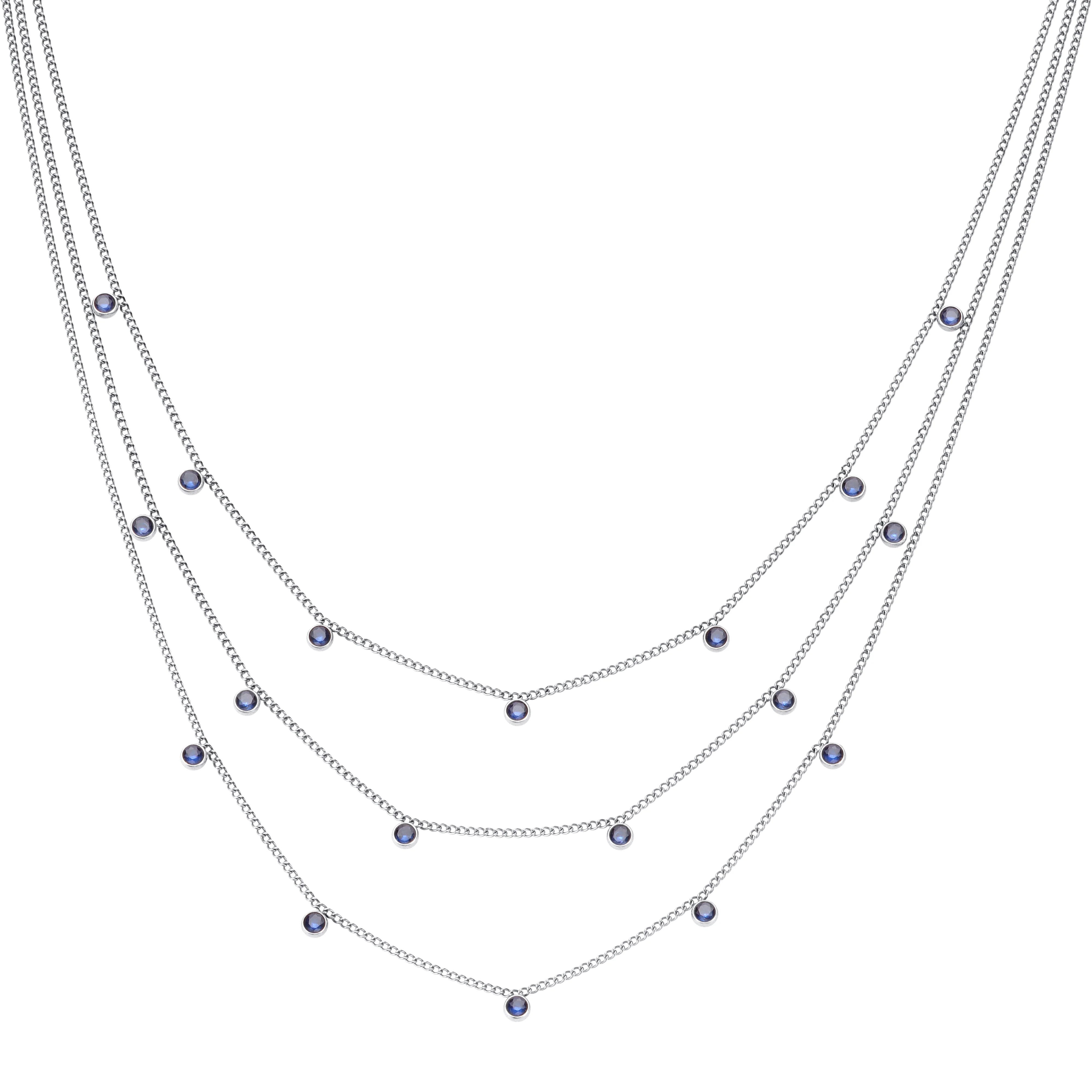 Amy Silver Blue Stacker Necklace