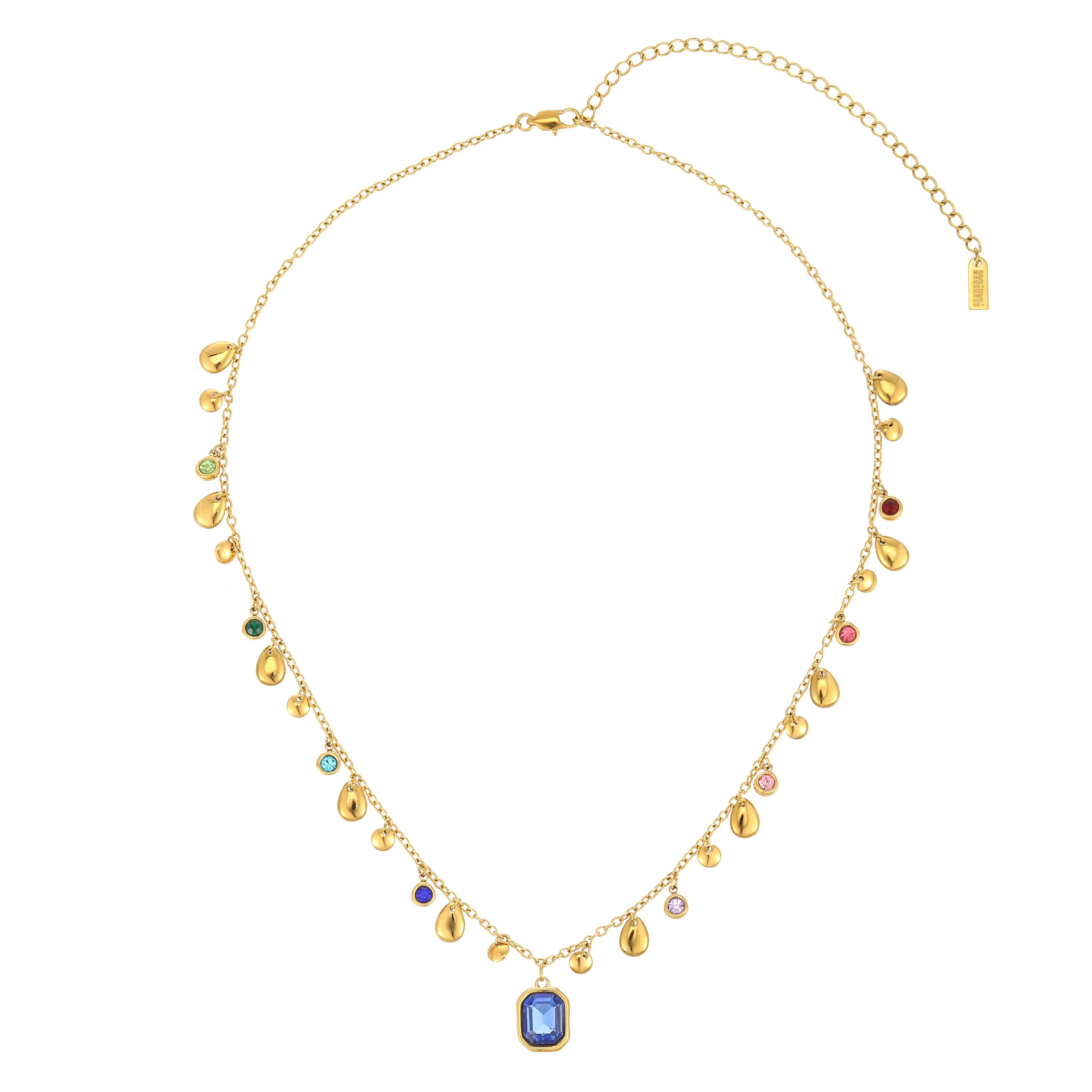 Anais Gold Rainbow Droplet Stacking Necklace