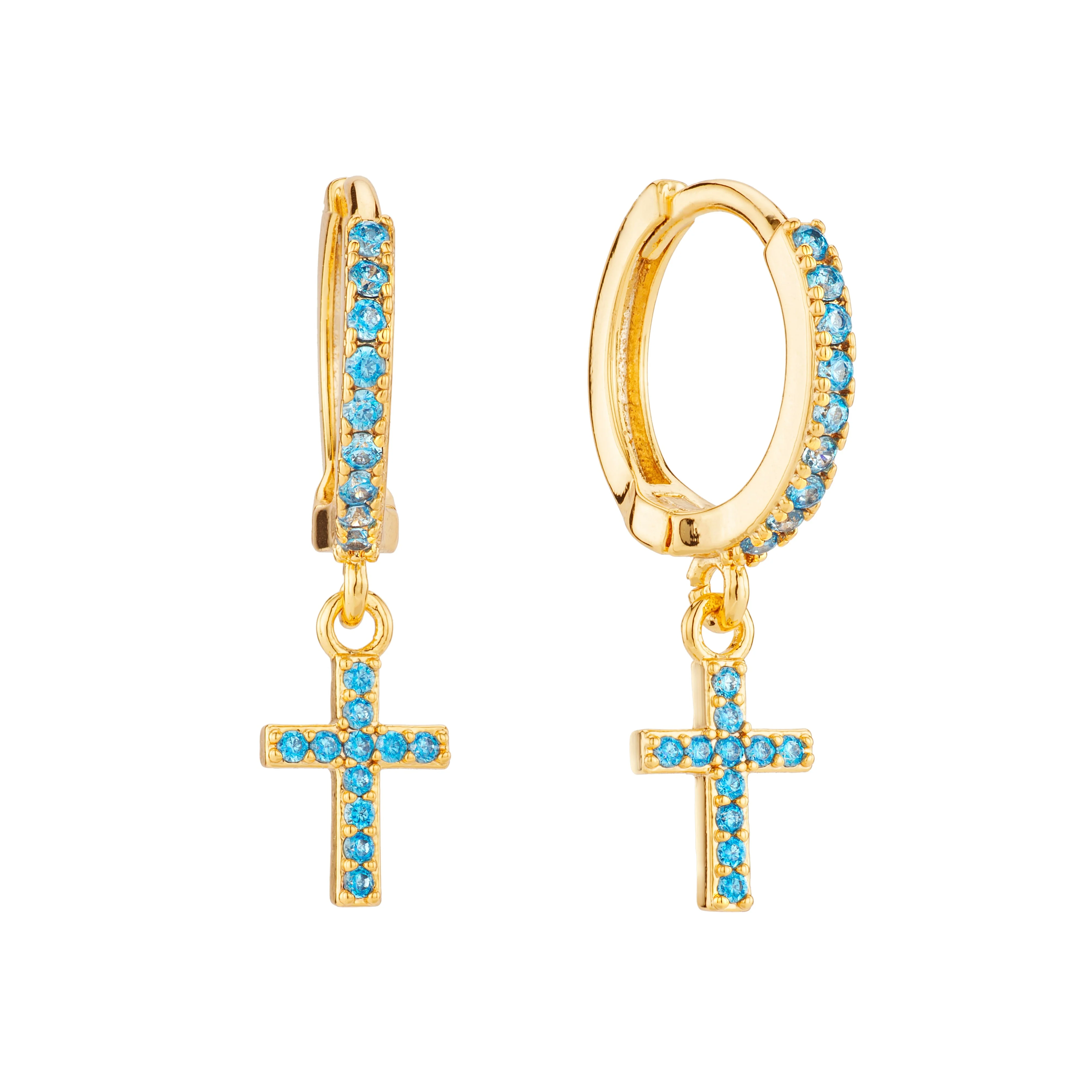 Wholesale Camilla Cross Huggie Earrings - Image 2