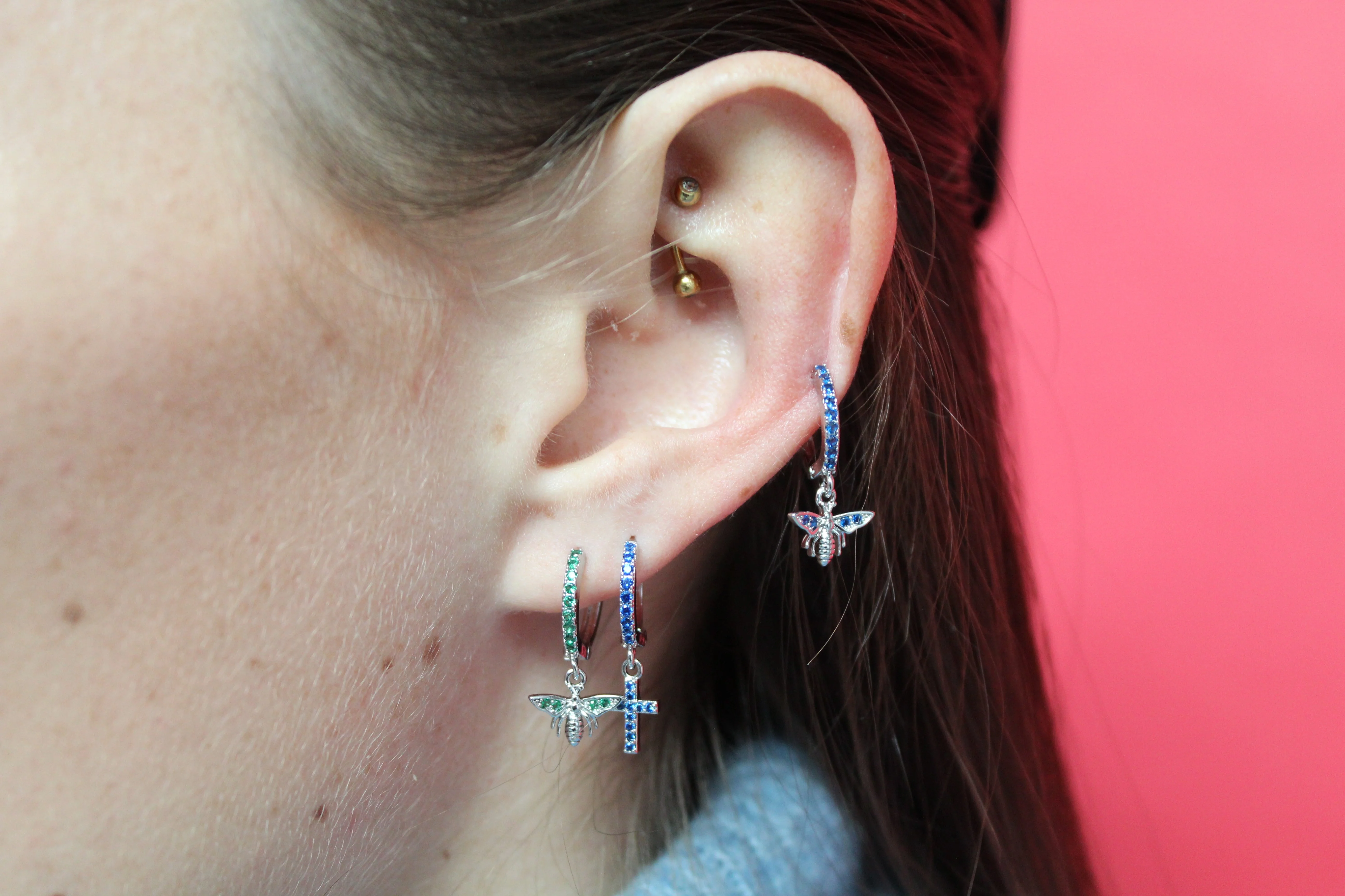 Wholesale Camilla Cross Huggie Earrings - Image 26