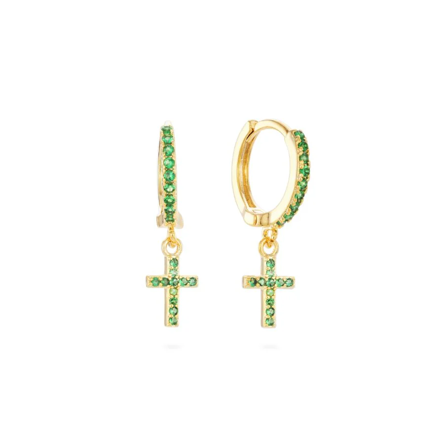 Wholesale Camilla Cross Huggie Earrings - Image 3