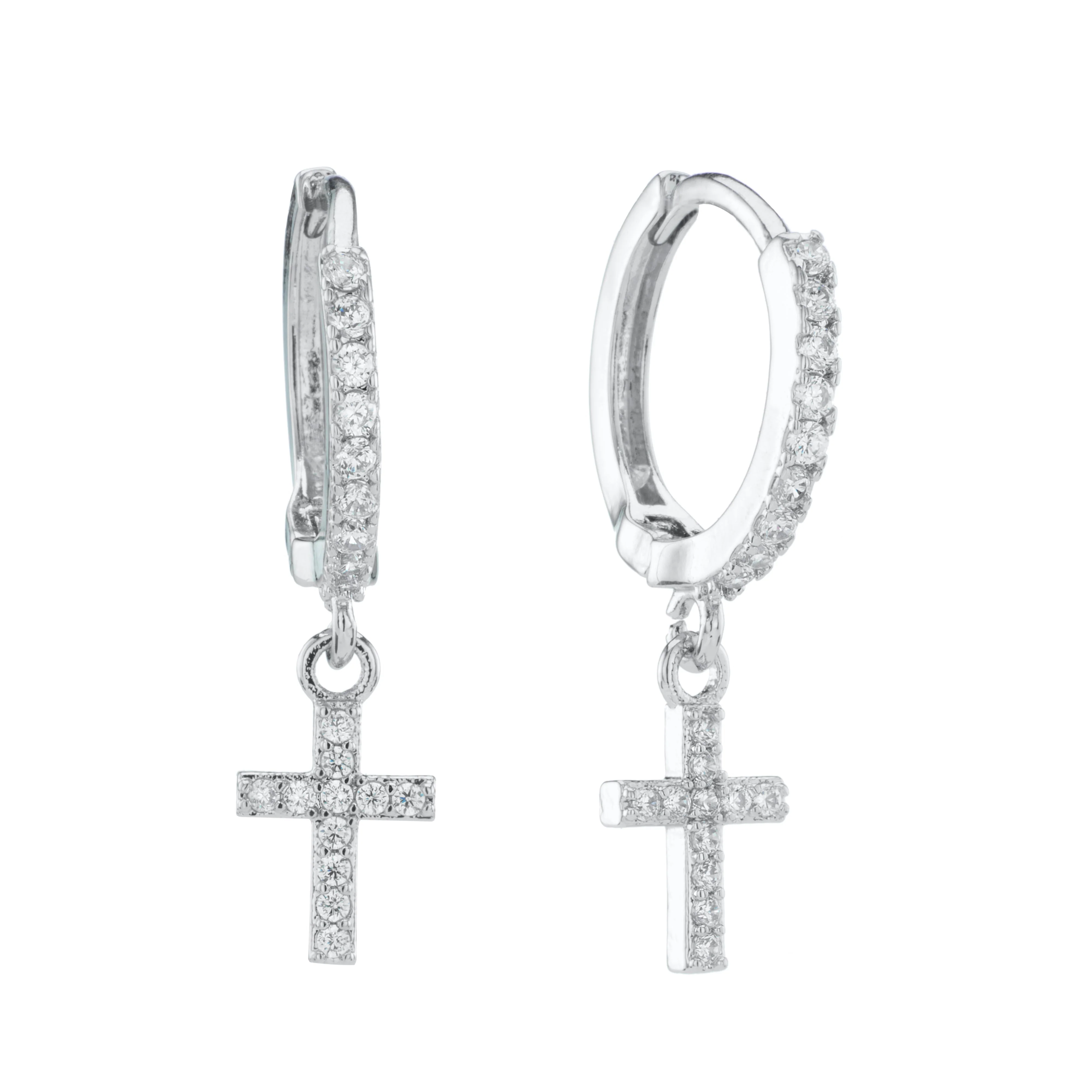 Wholesale Camilla Cross Huggie Earrings - Image 7