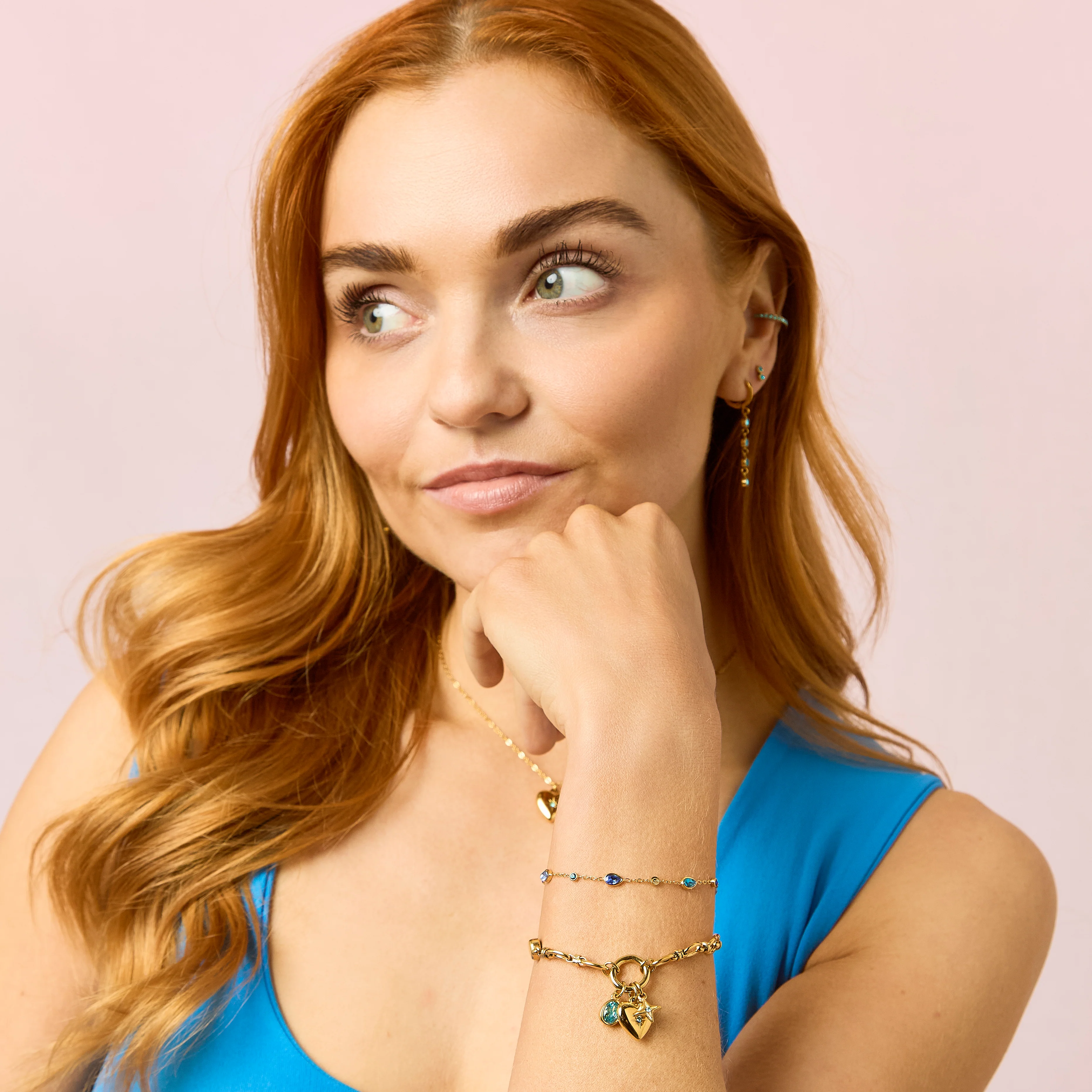 Charli Gold Turquoise Charm Bracelet - Image 3