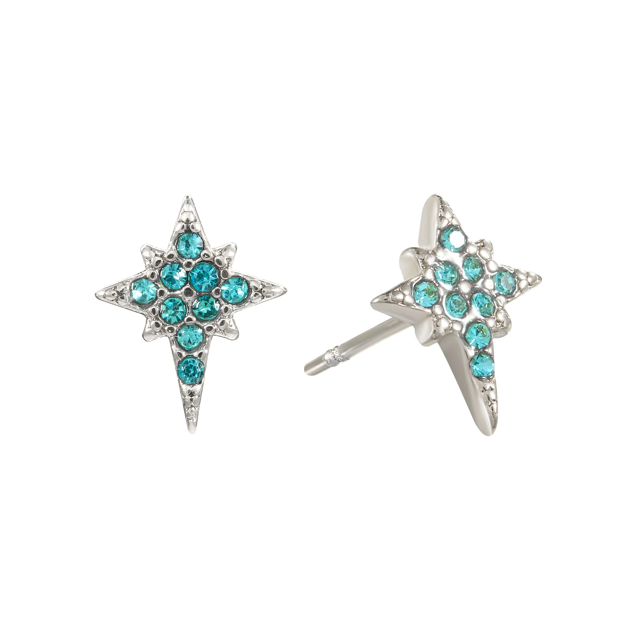 Cosima Silver Turquoise Star Stud Earrings