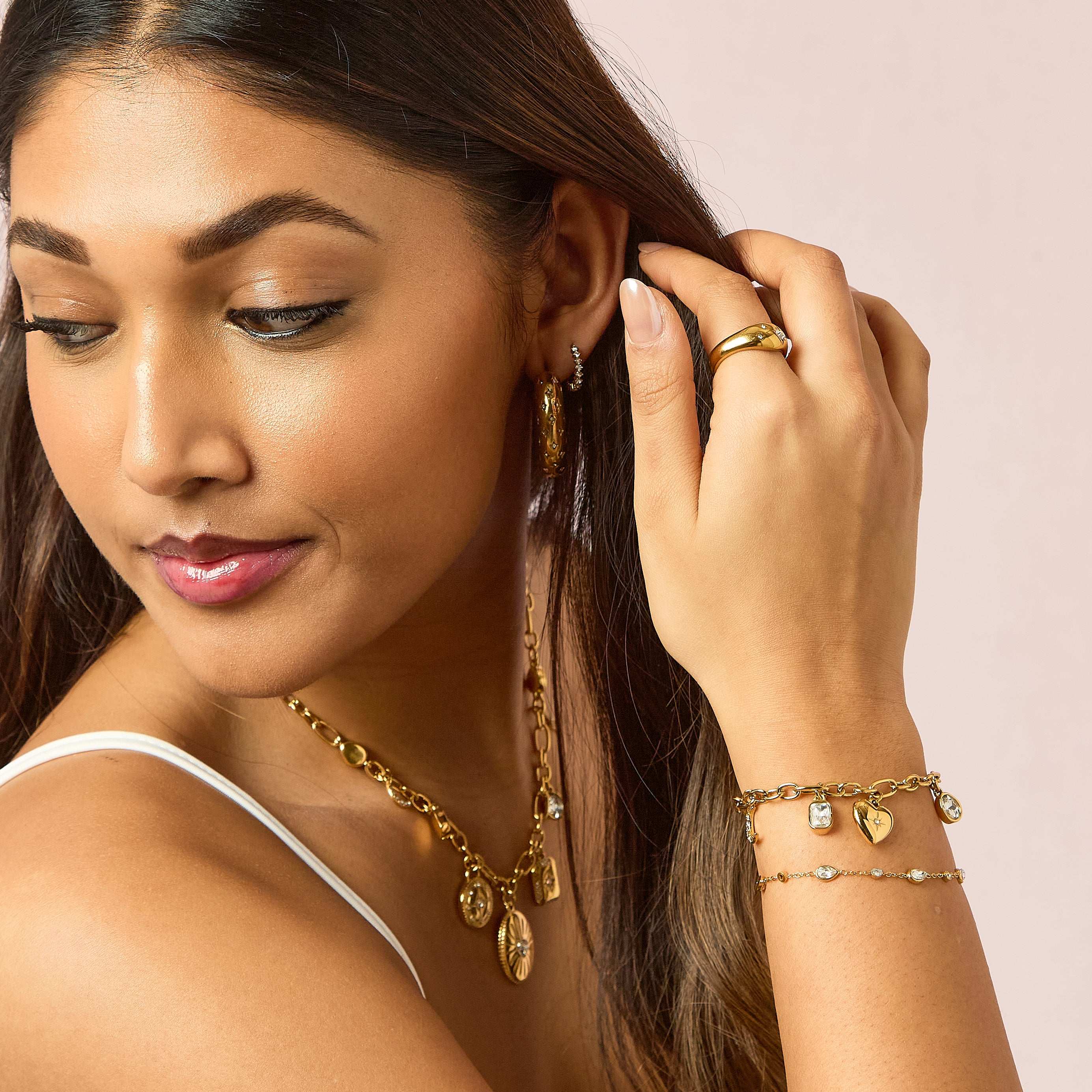 Beatrice Gold Crystal Bracelet - Image 5