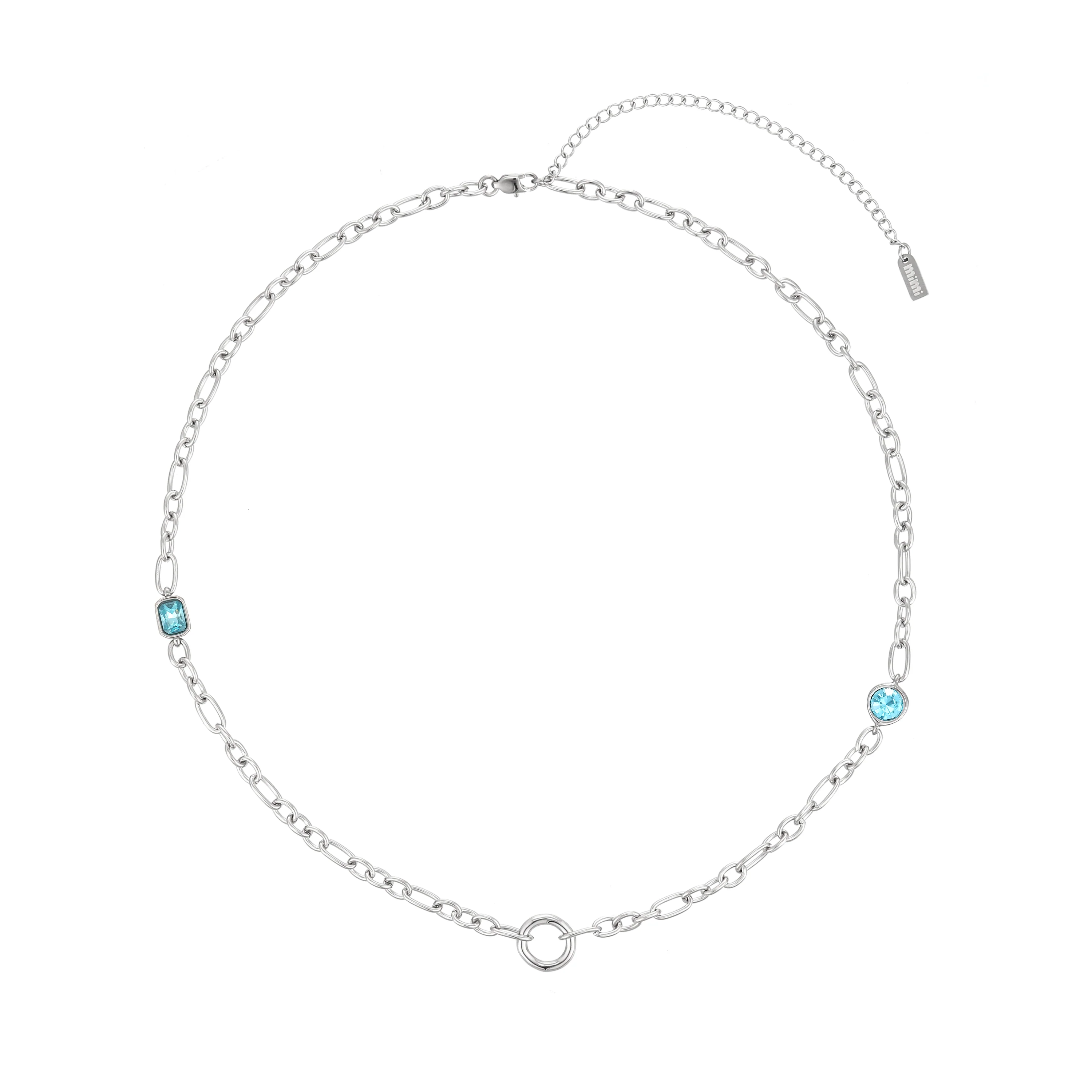 Ellie Silver Turquoise Chunky Charm Chain Necklace