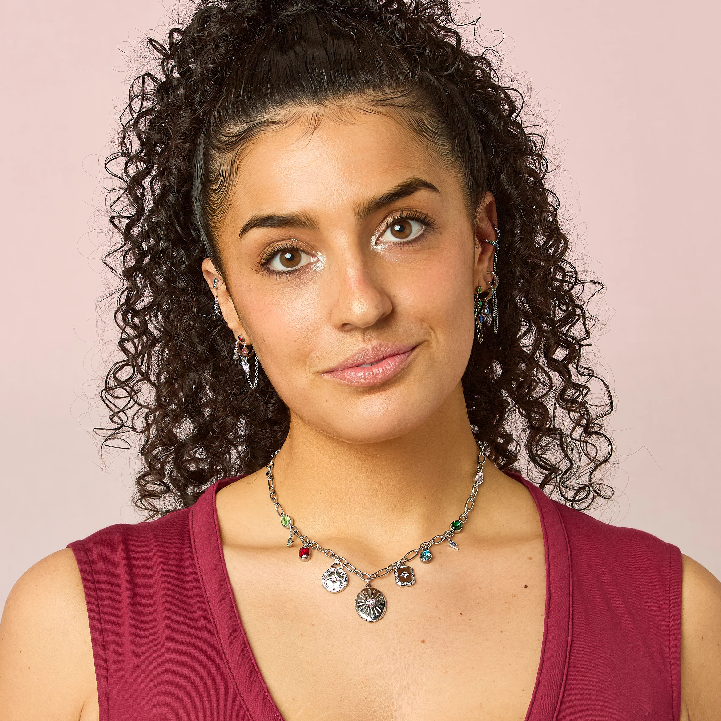 Etalie Silver Rainbow Charm Necklace - Image 3