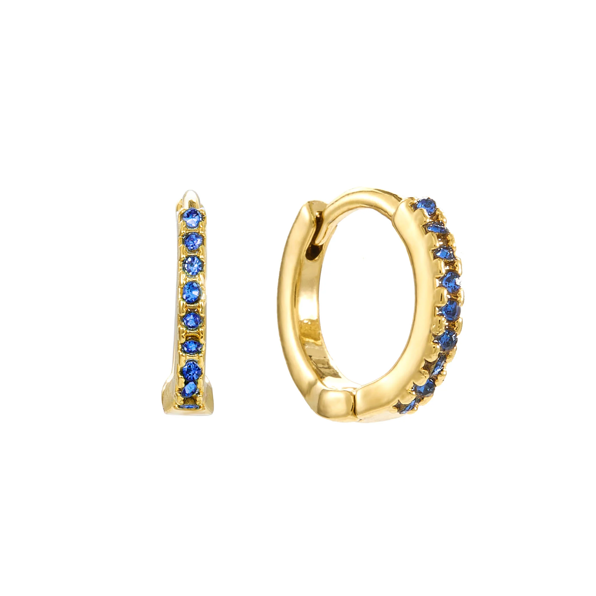 Evie Gold Blue Huggie Earrings