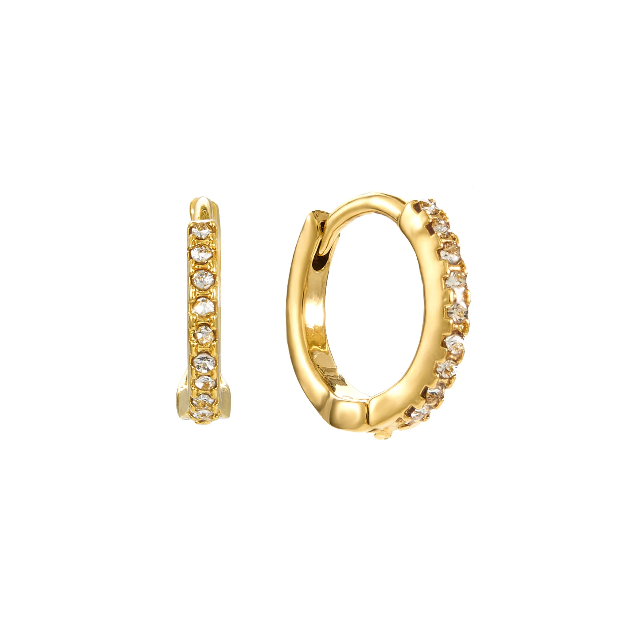 Evie Gold Crystal Huggie Earrings