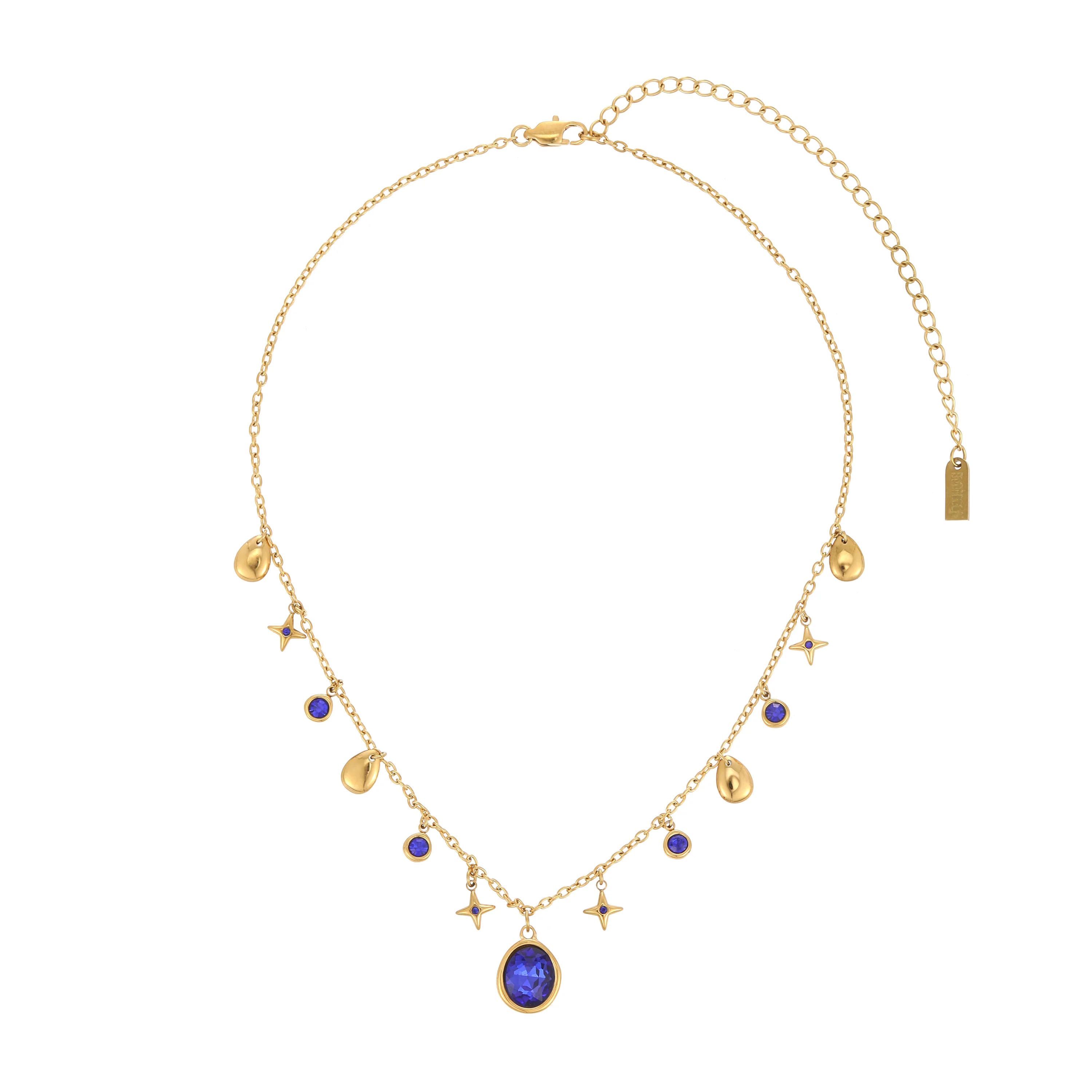 Florence Gold Blue Star Stacking Necklace