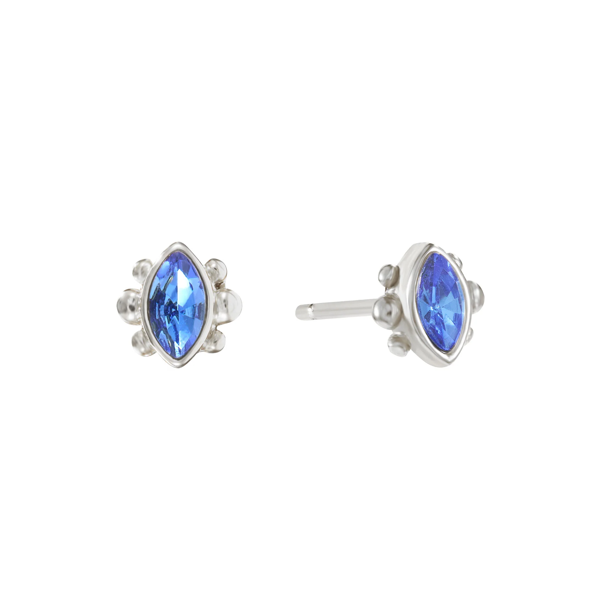 Francesca Silver Blue Stud Earrings