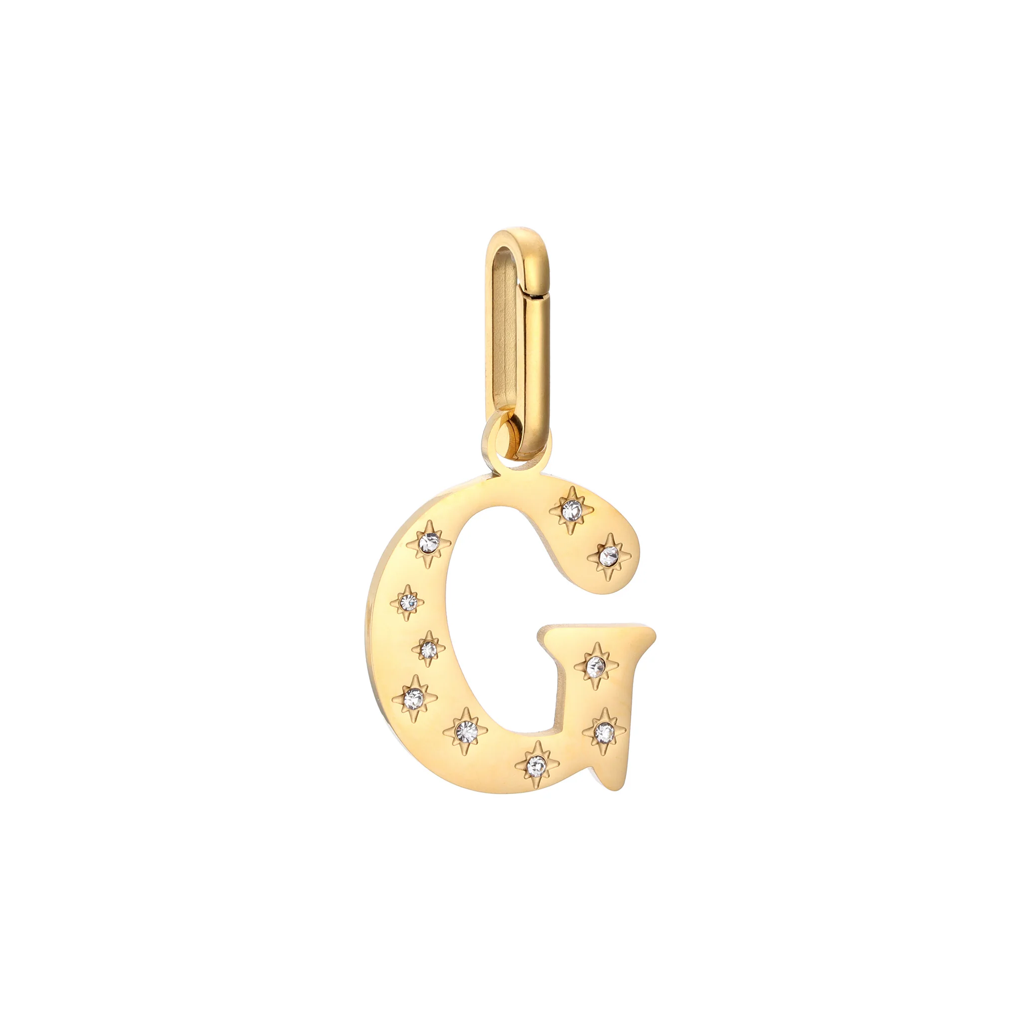 G Minnie Gold Crystal Star Letter Charm