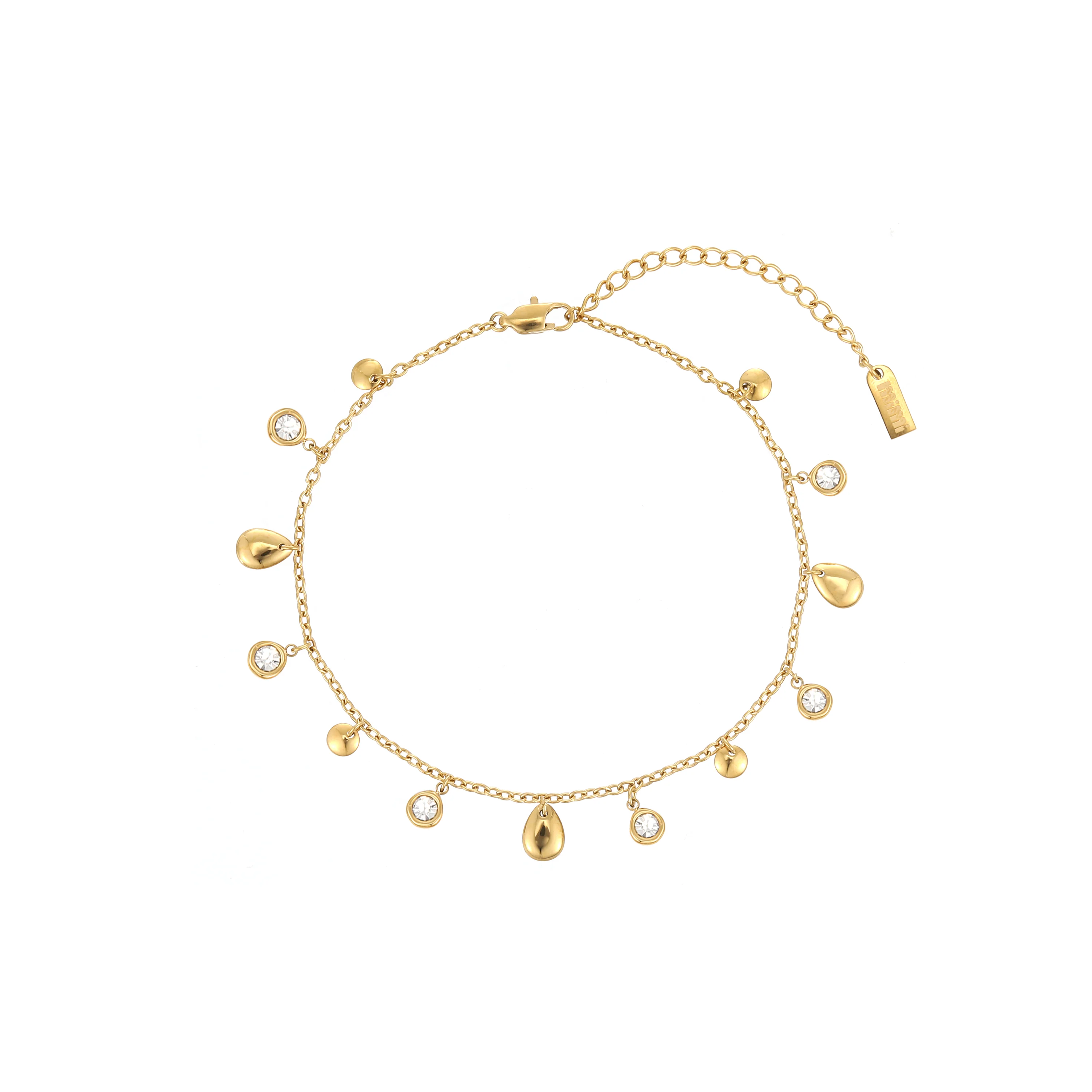 Georgia Gold Crystal Droplet Anklet