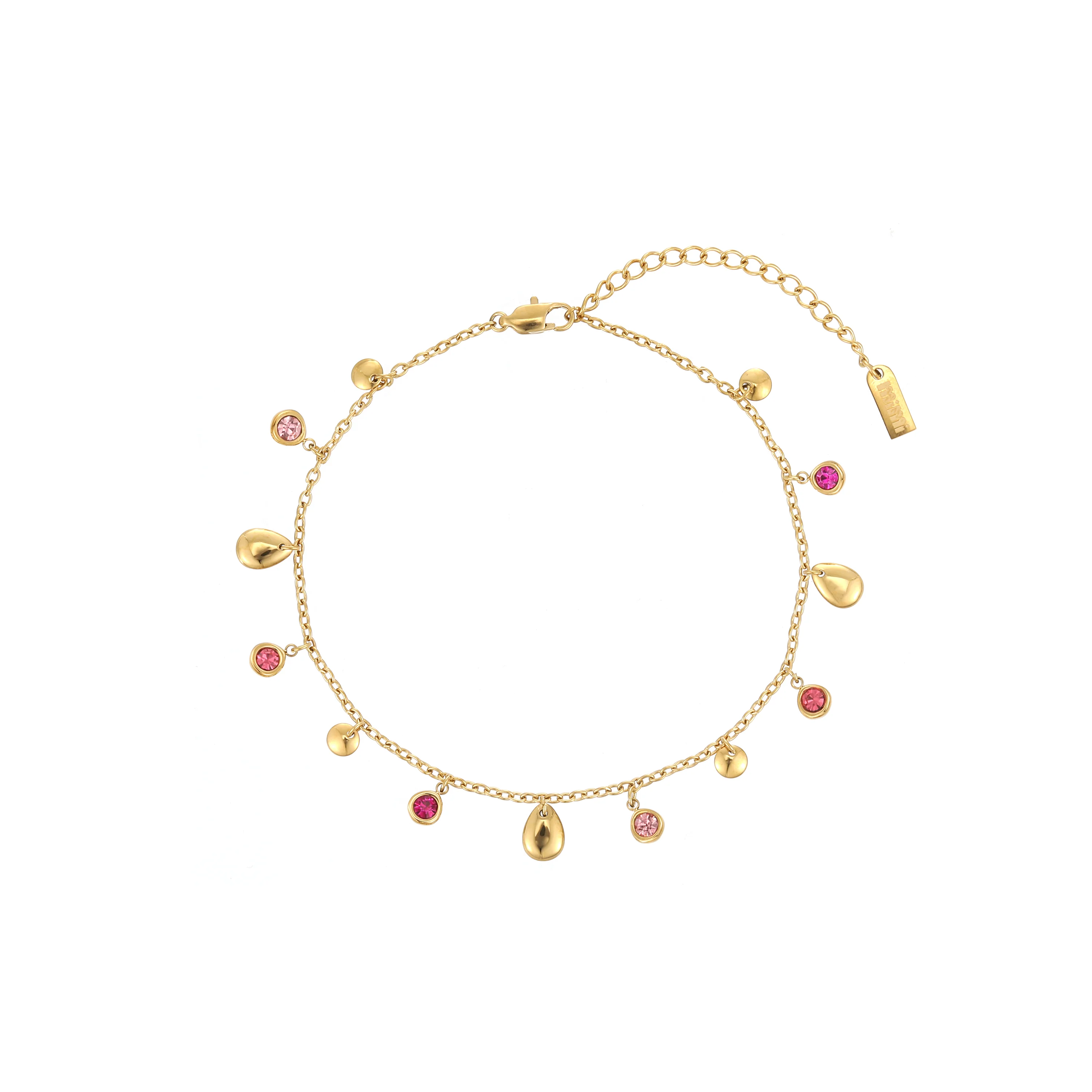 Georgia Gold Pink Droplet Anklet