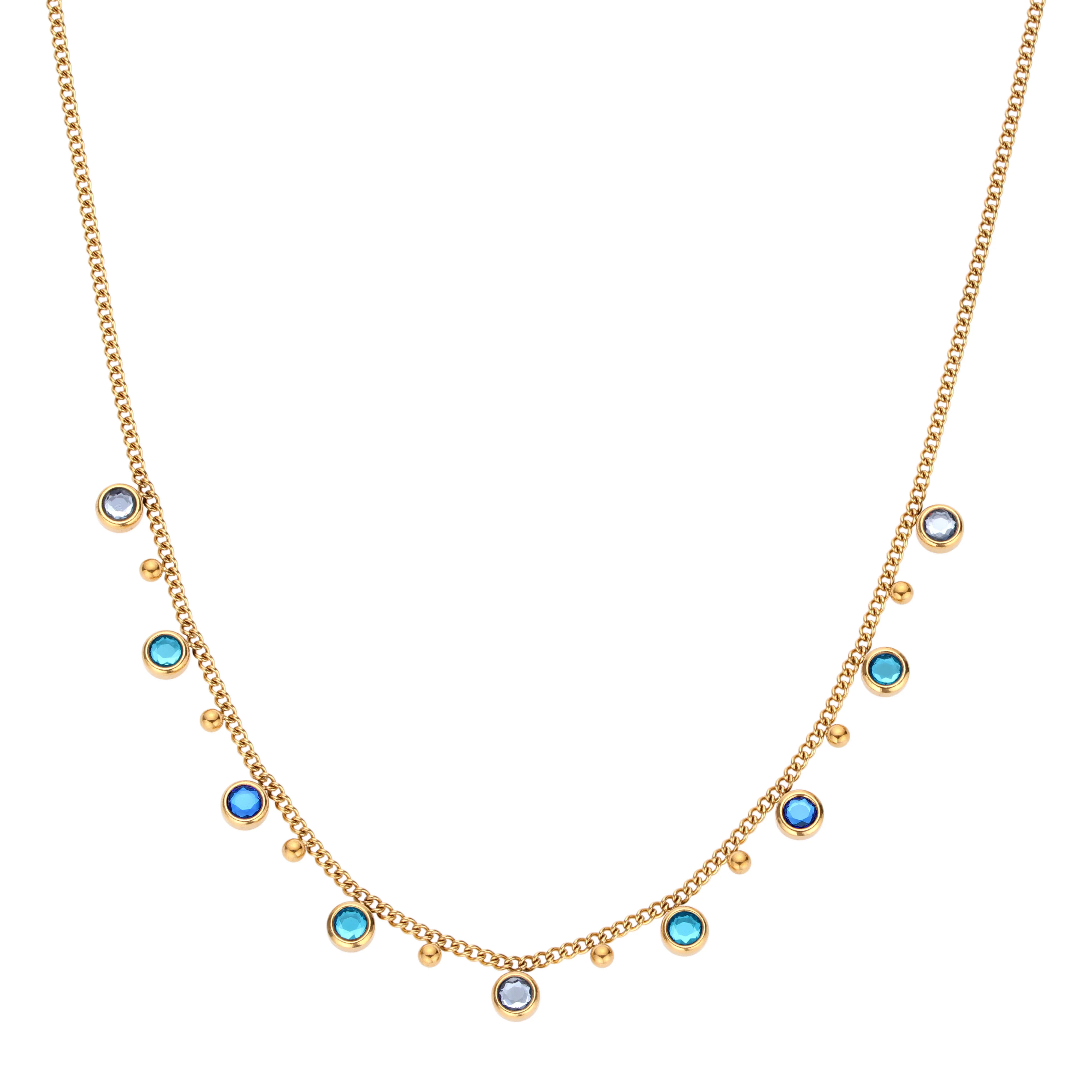 Grace Gold Blue Droplet Necklace