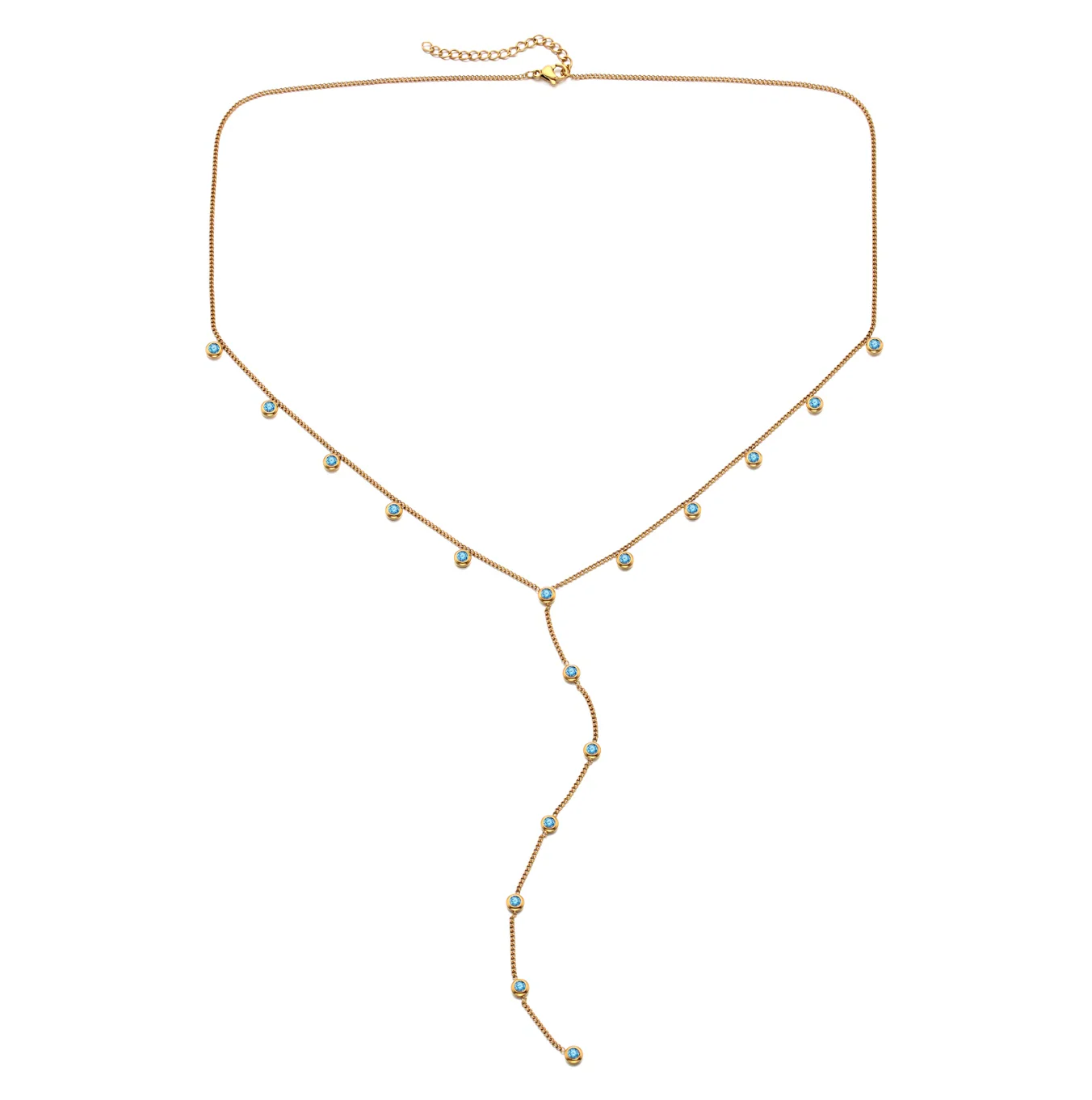India Gold Turquoise Droplet Necklace