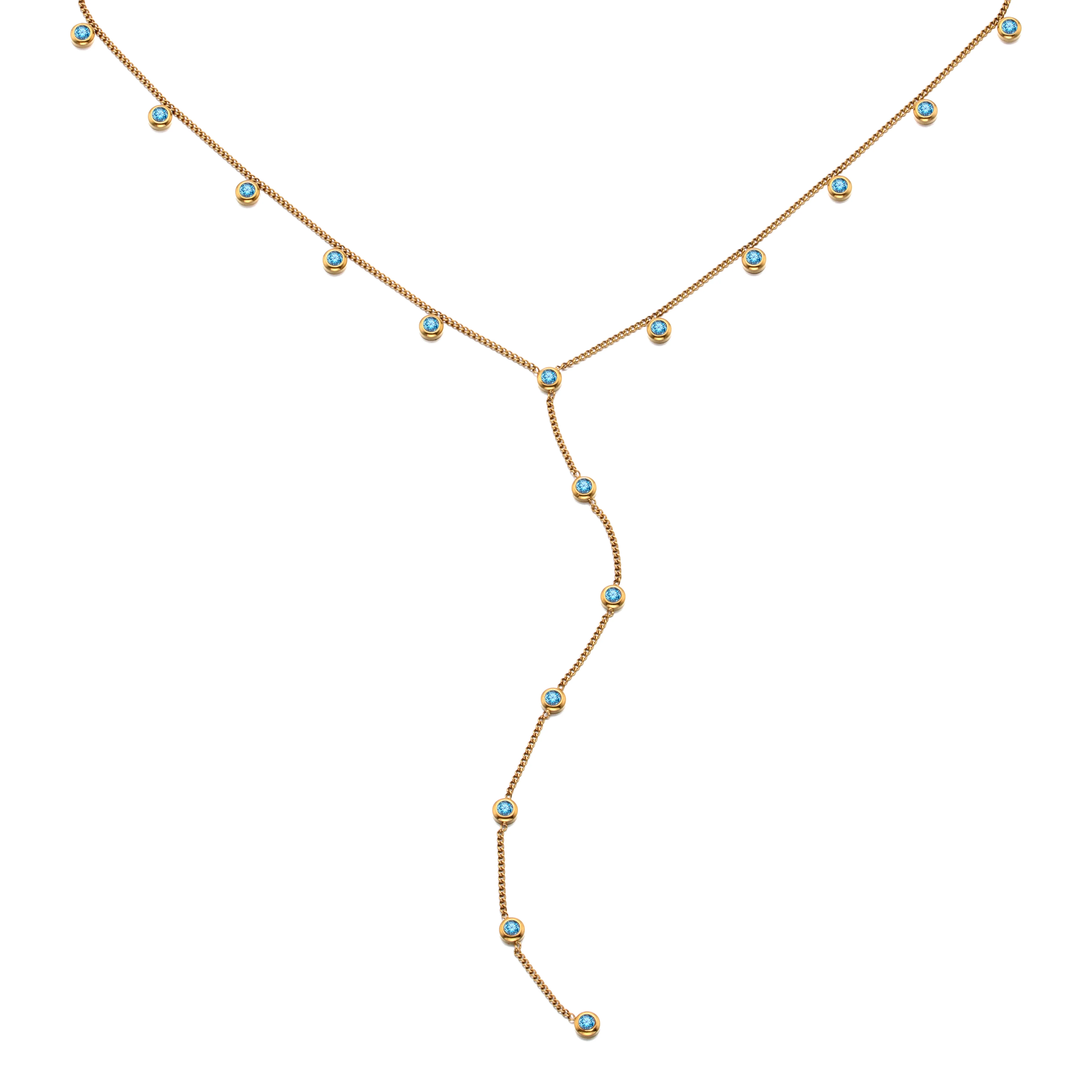 India Gold Turquoise Droplet Necklace - Image 2