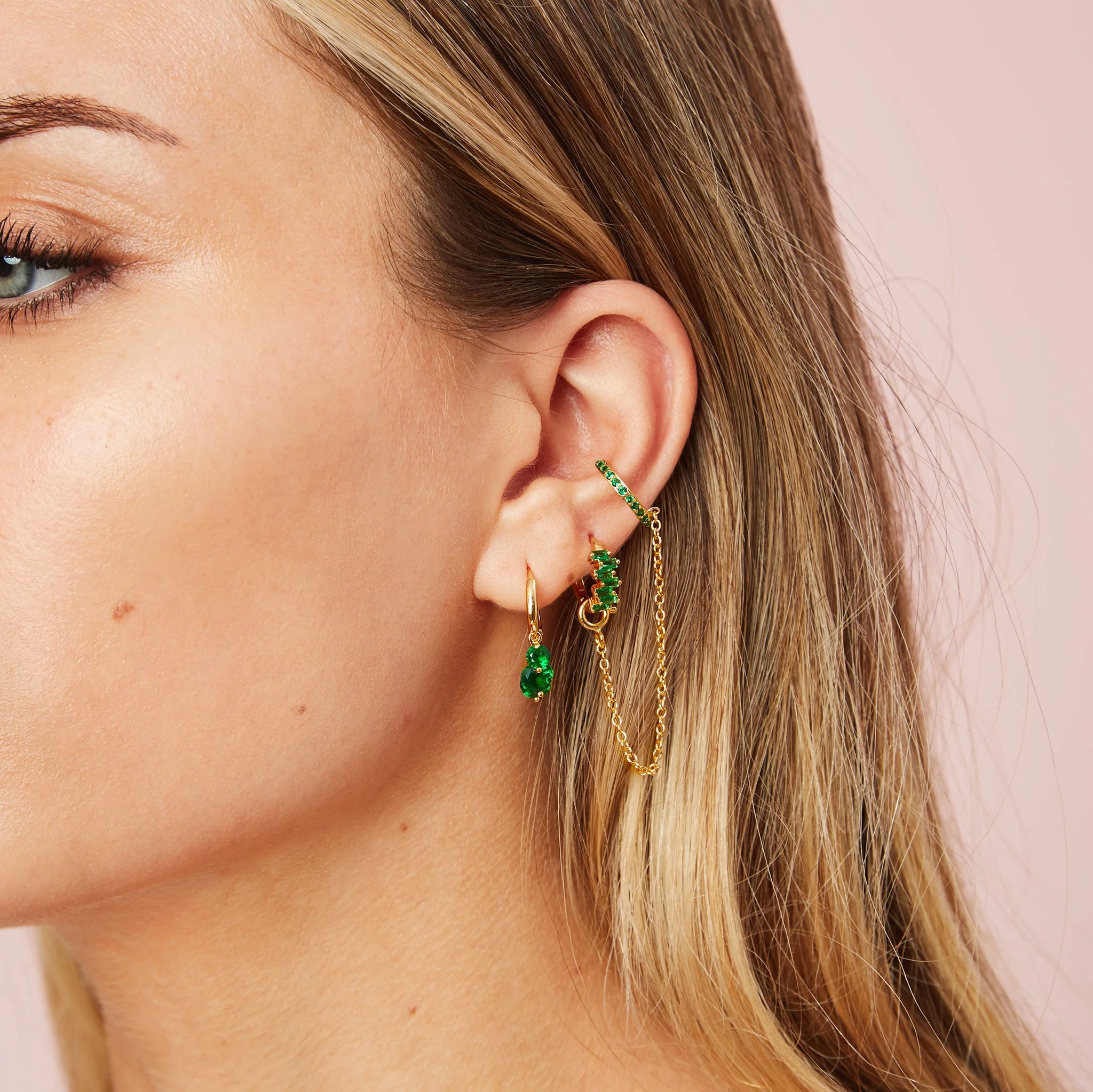 Wholesale Iris Waterfall Huggie Earrings - Image 16