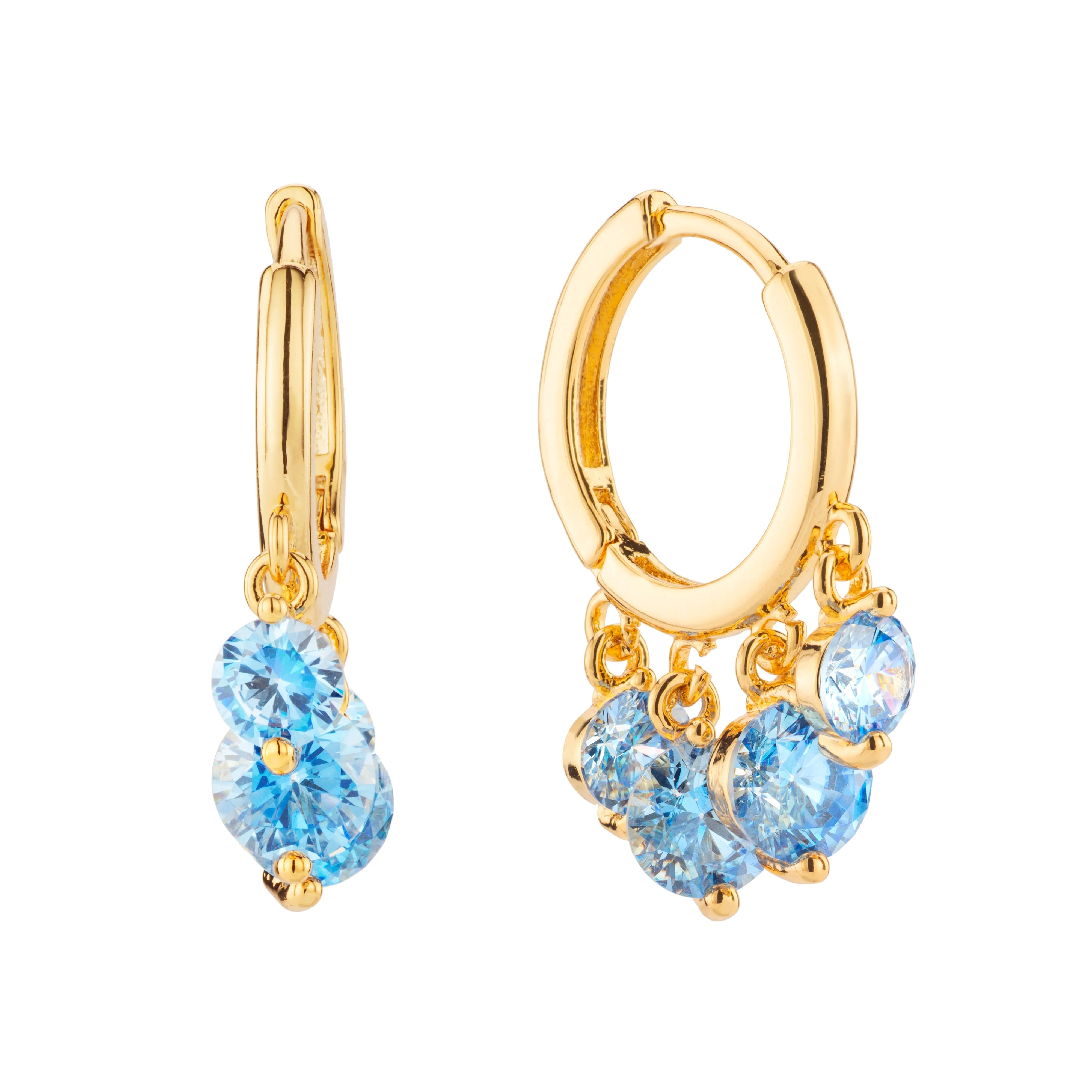 Wholesale Iris Waterfall Huggie Earrings - Image 3