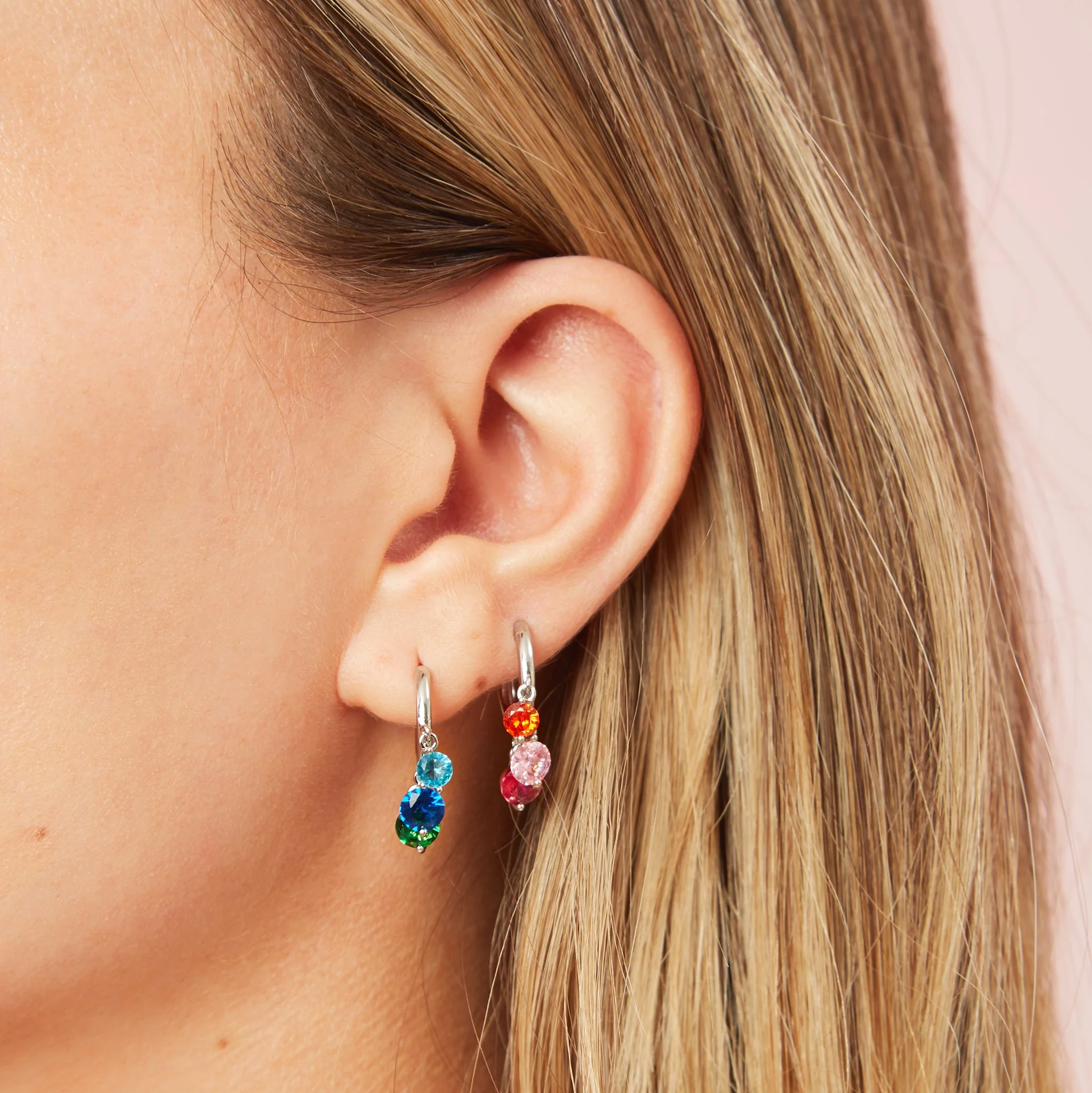Wholesale Iris Waterfall Huggie Earrings - Image 30