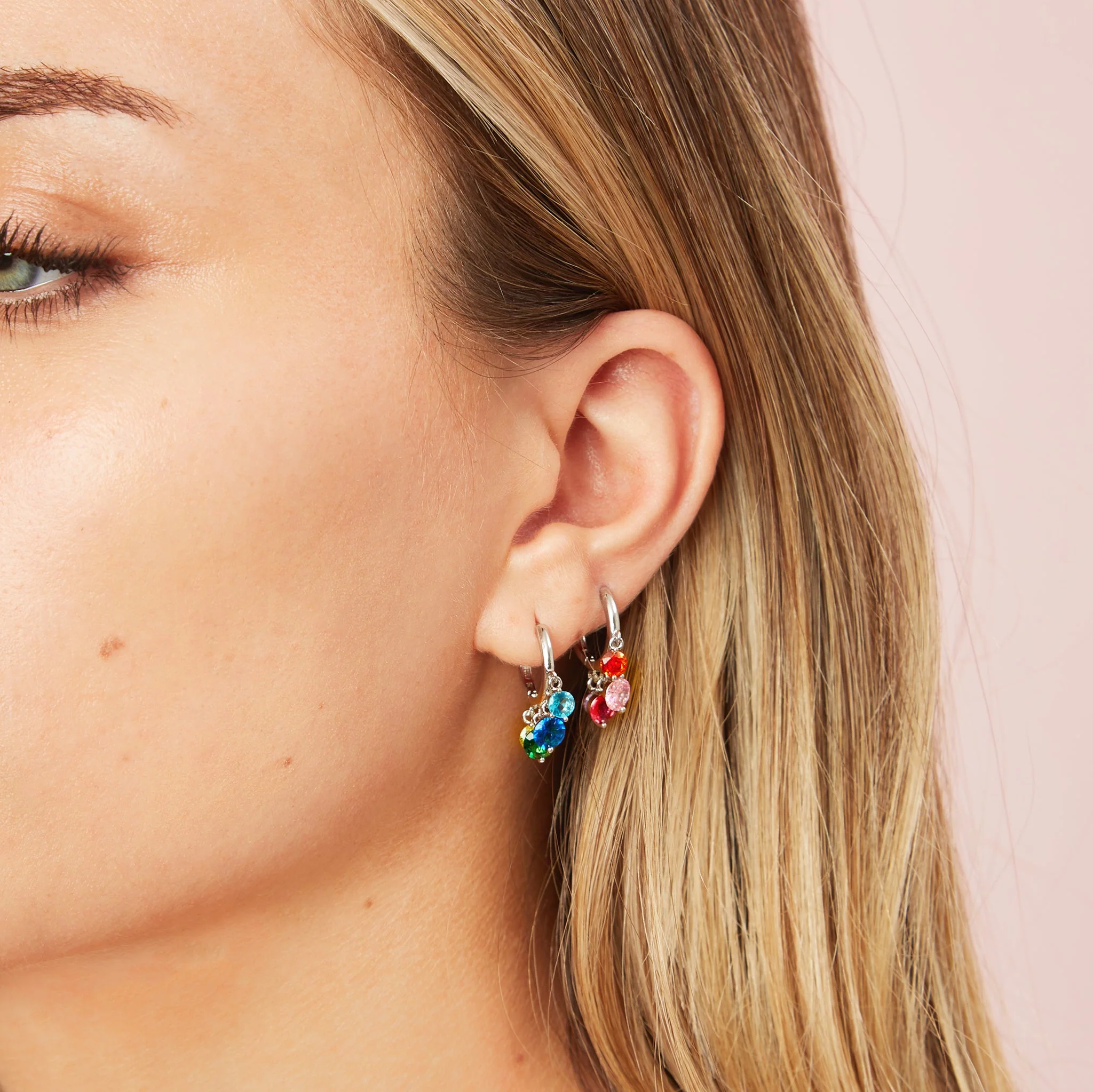 Wholesale Iris Waterfall Huggie Earrings - Image 31