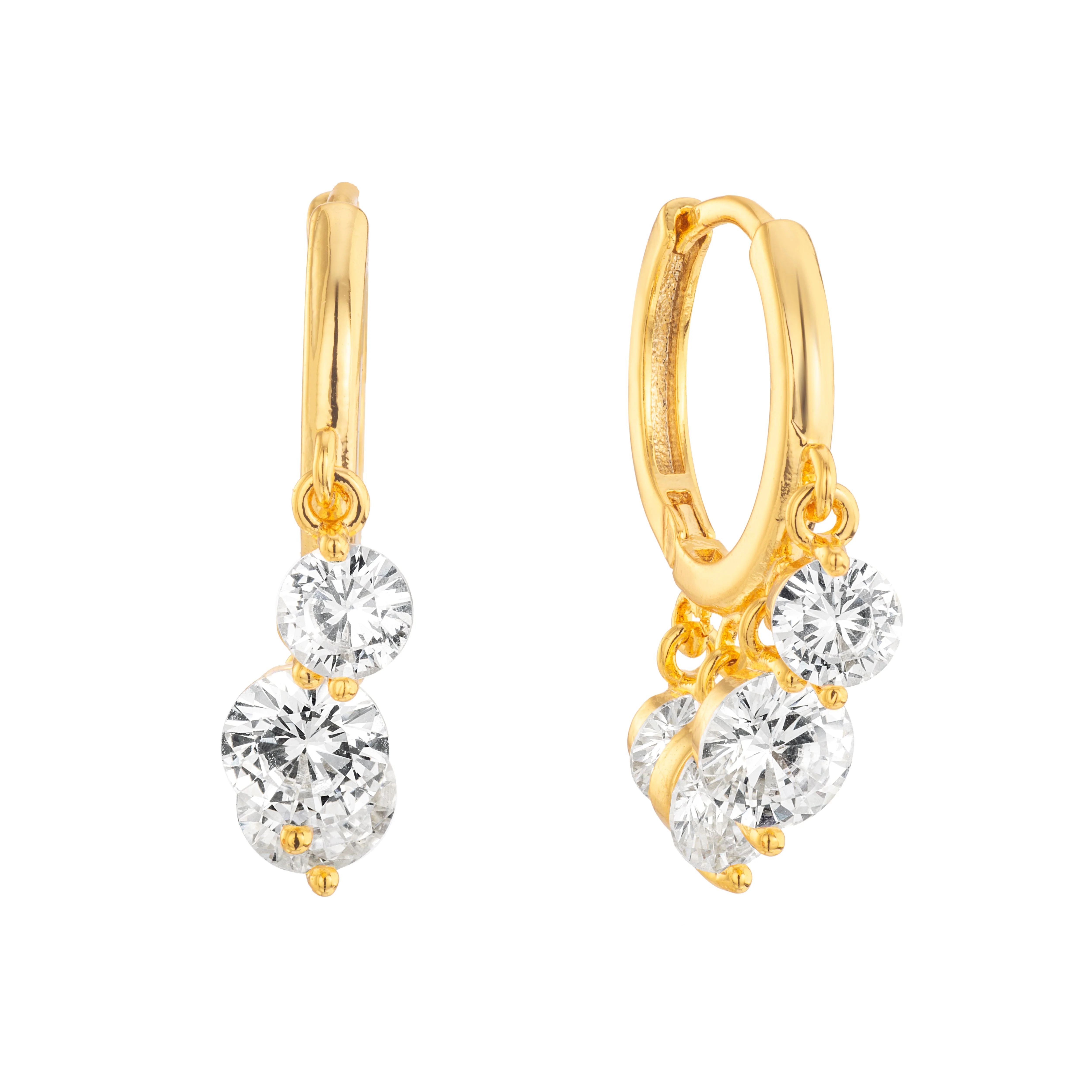 Wholesale Iris Waterfall Huggie Earrings - Image 8