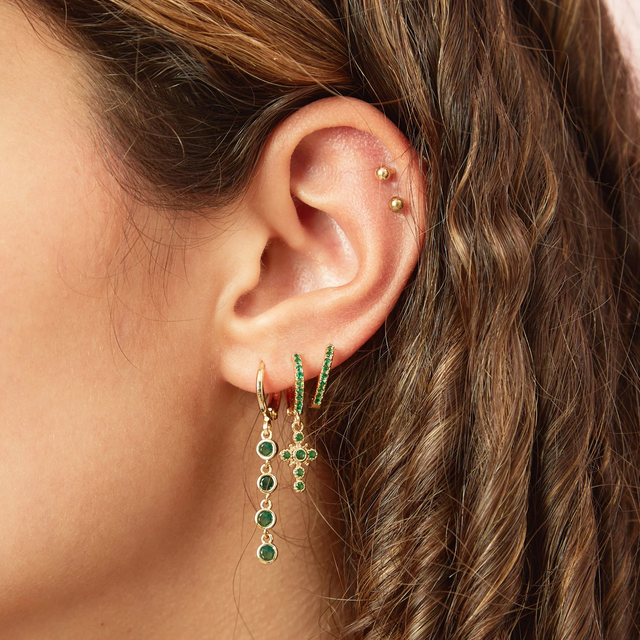 Wholesale Isabella Cross Huggie Earrings - Image 20