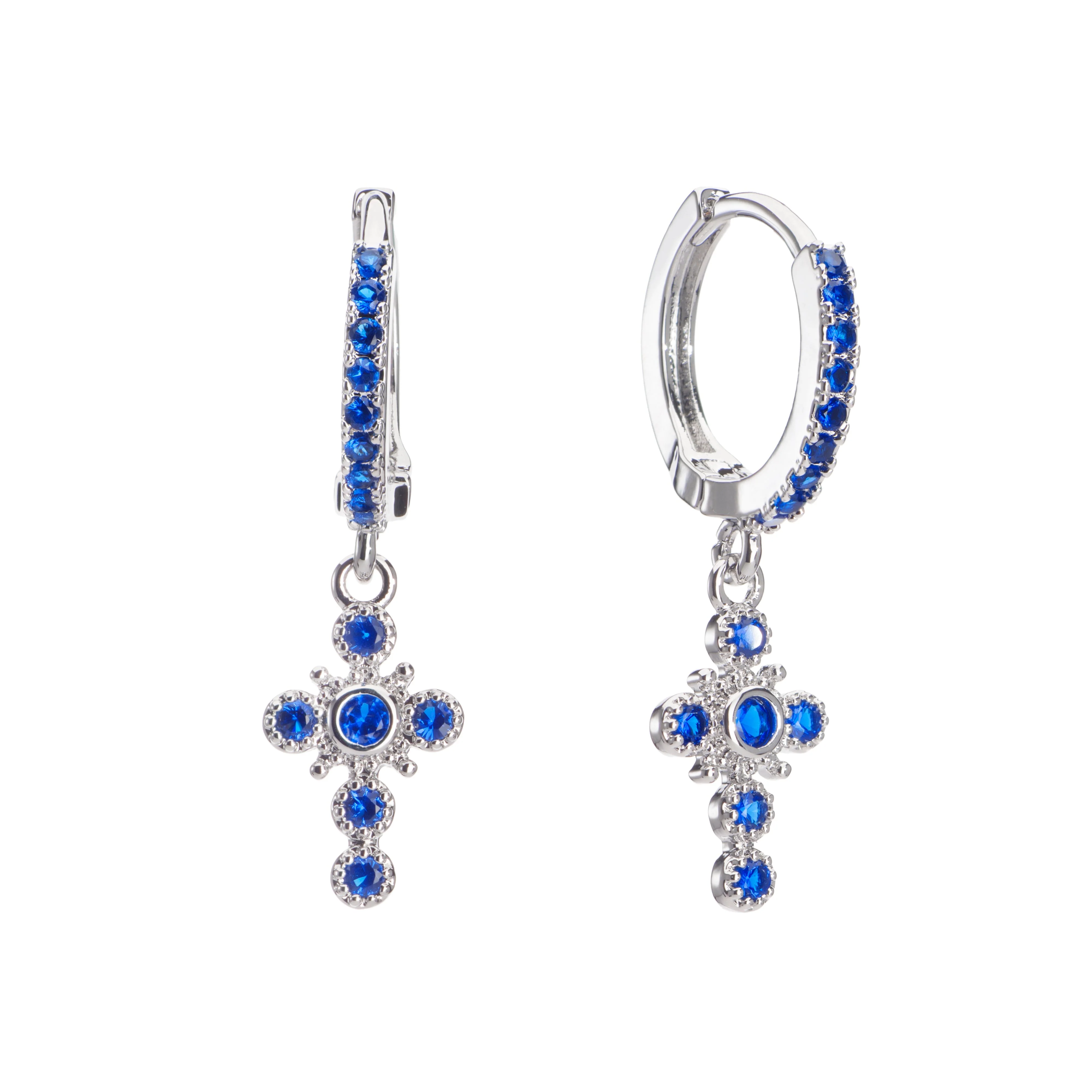 Wholesale Isabella Cross Huggie Earrings - Image 3