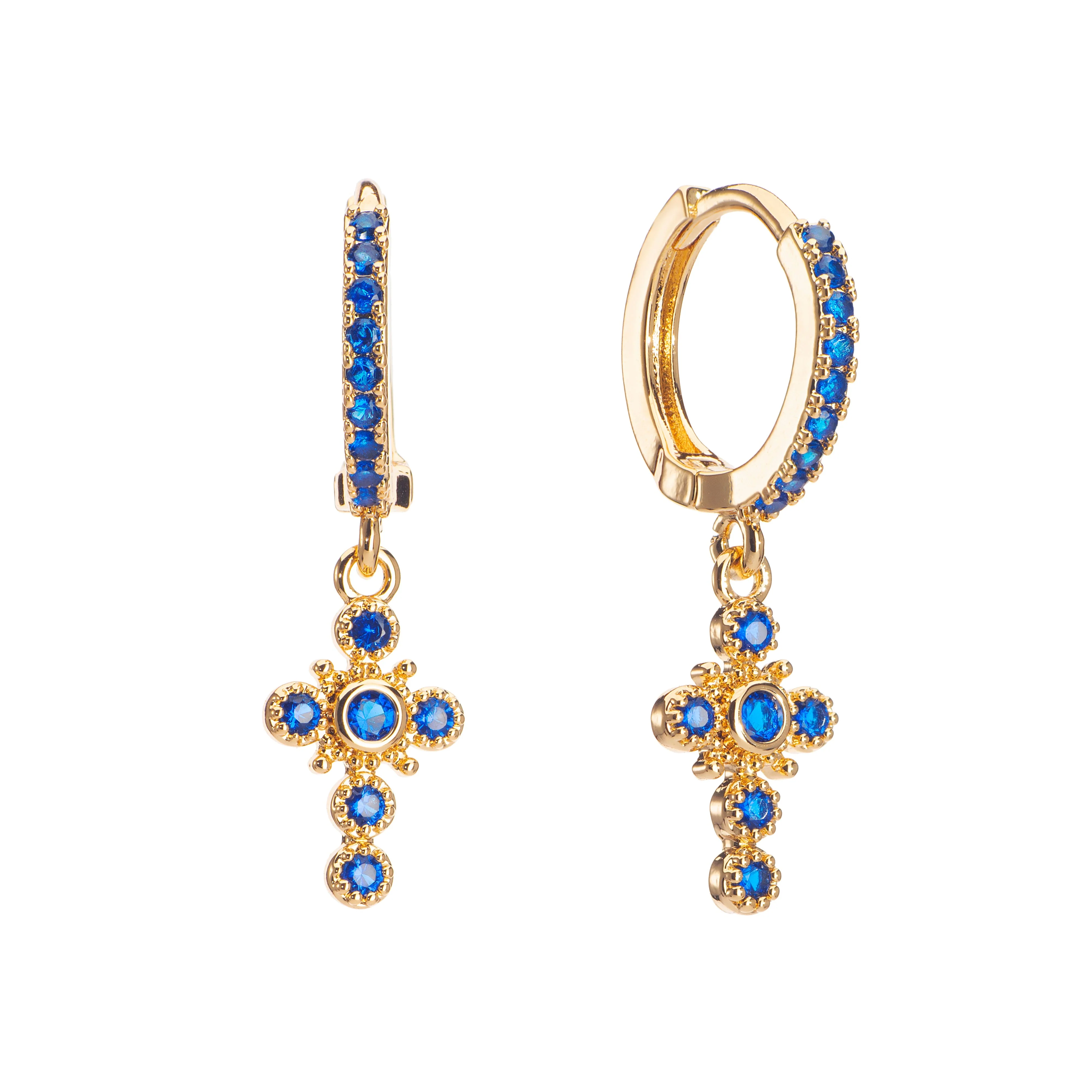 Wholesale Isabella Cross Huggie Earrings - Image 6