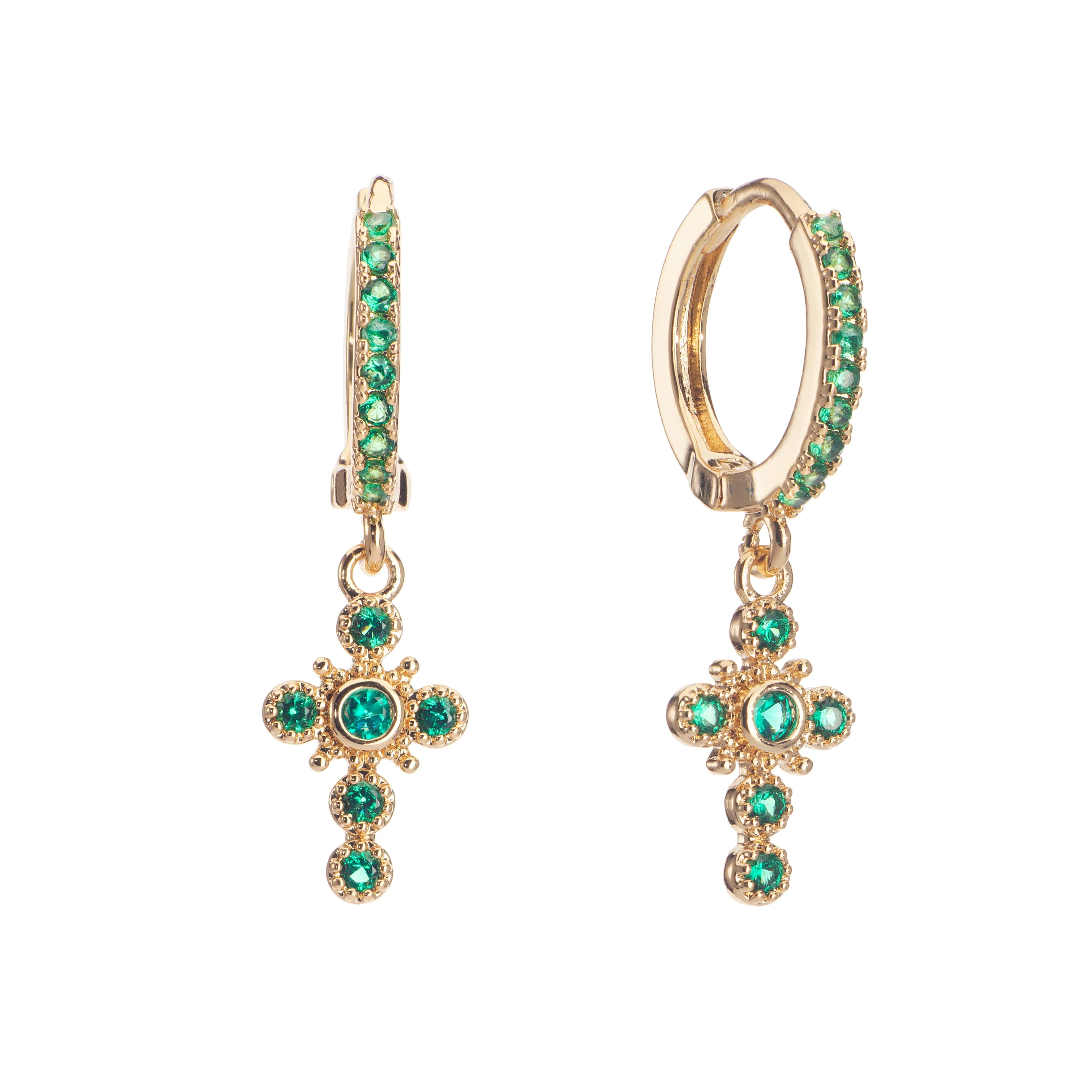 Wholesale Isabella Cross Huggie Earrings - Image 7