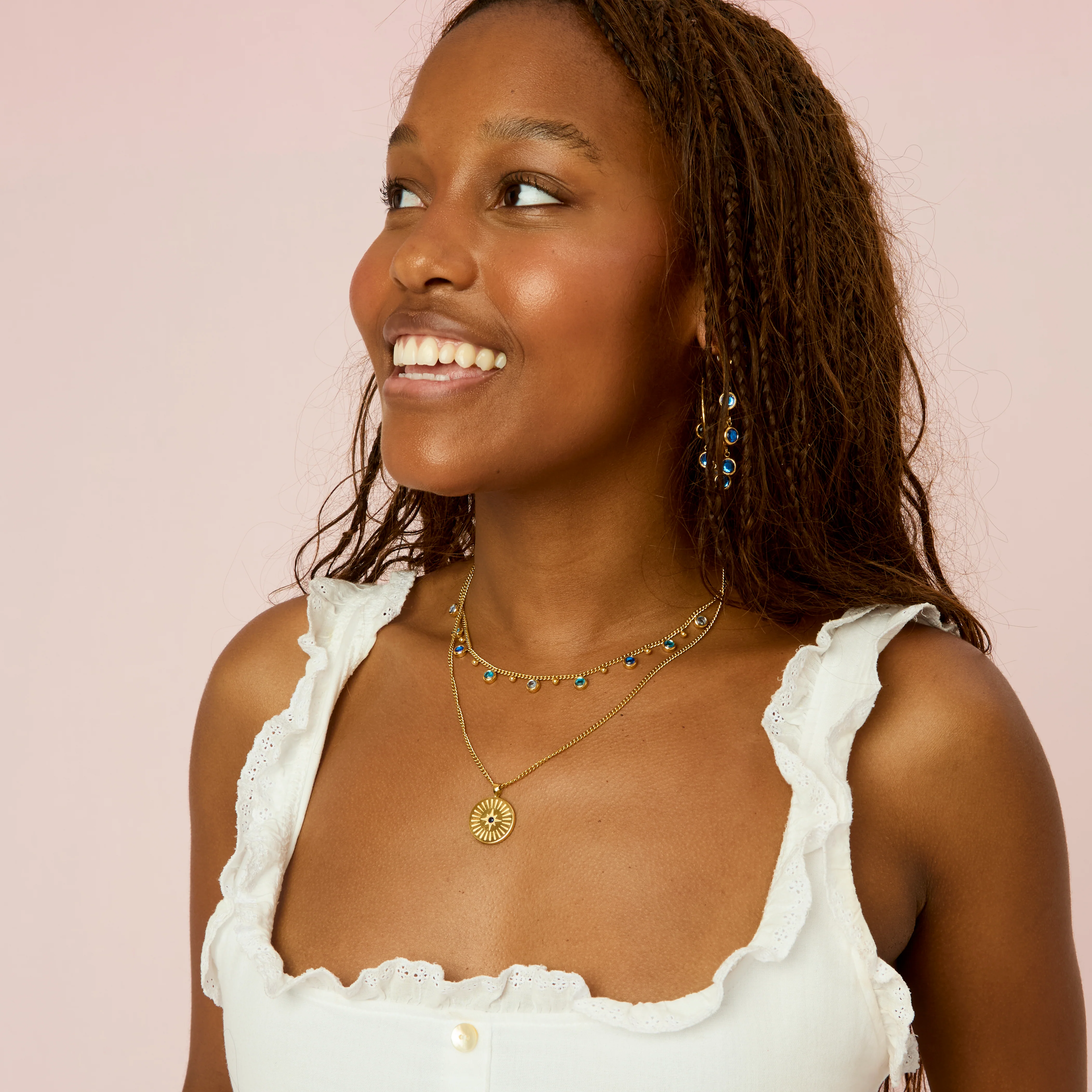 Izzy Gold Blue Star Pendant Necklace - Image 3