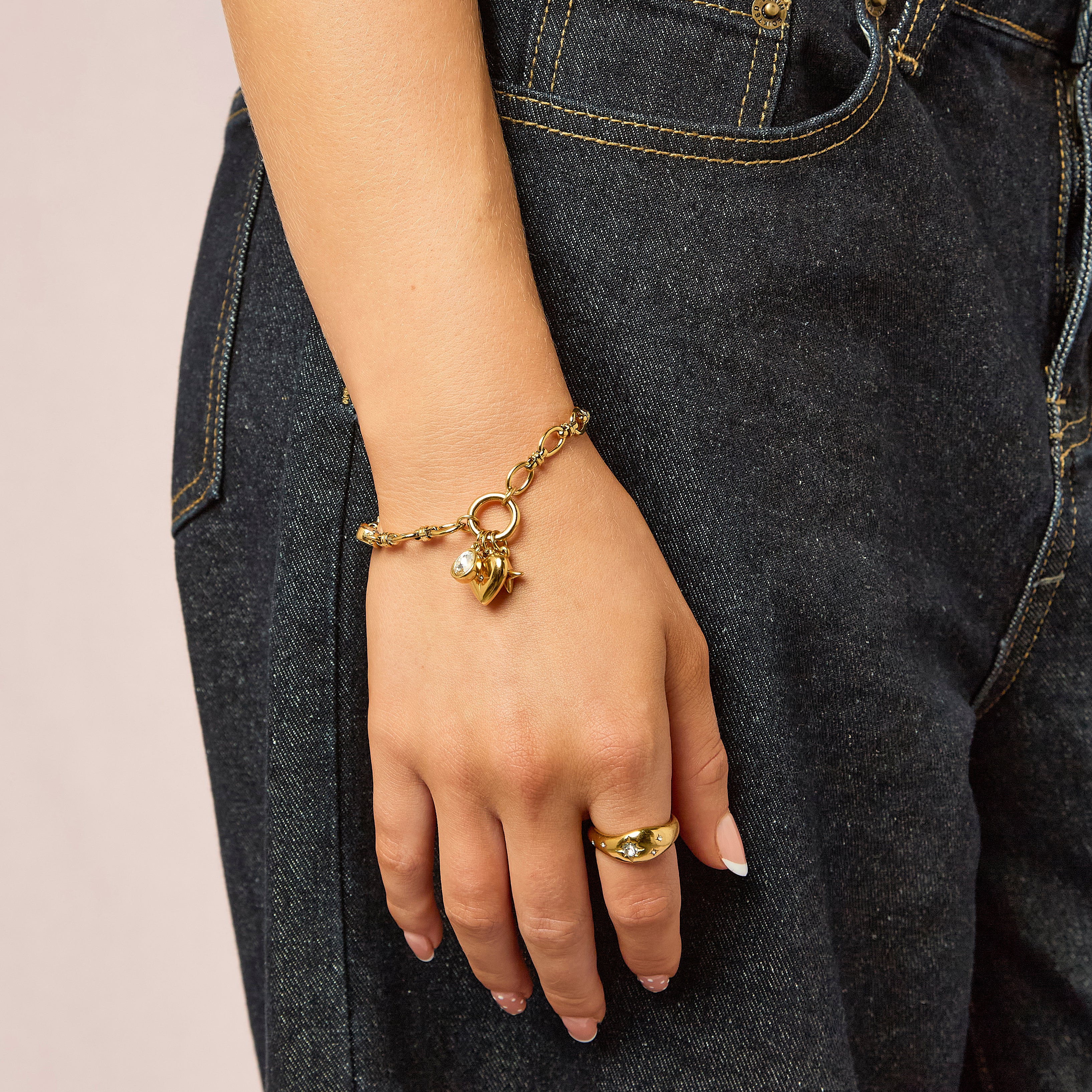 Charli Gold Crystal Charm Bracelet - Image 2