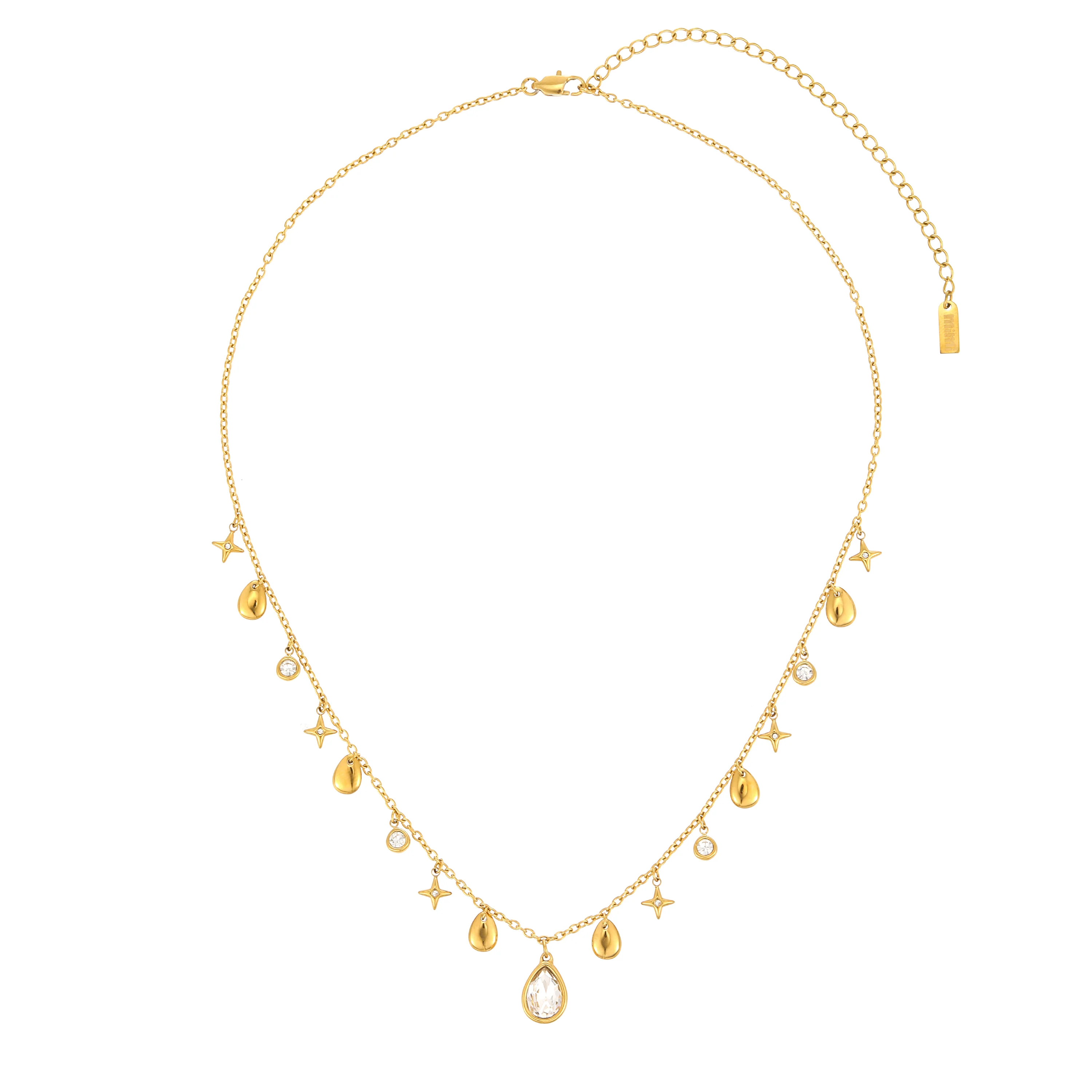 Kezia Gold Crystal Star Stacking Necklace