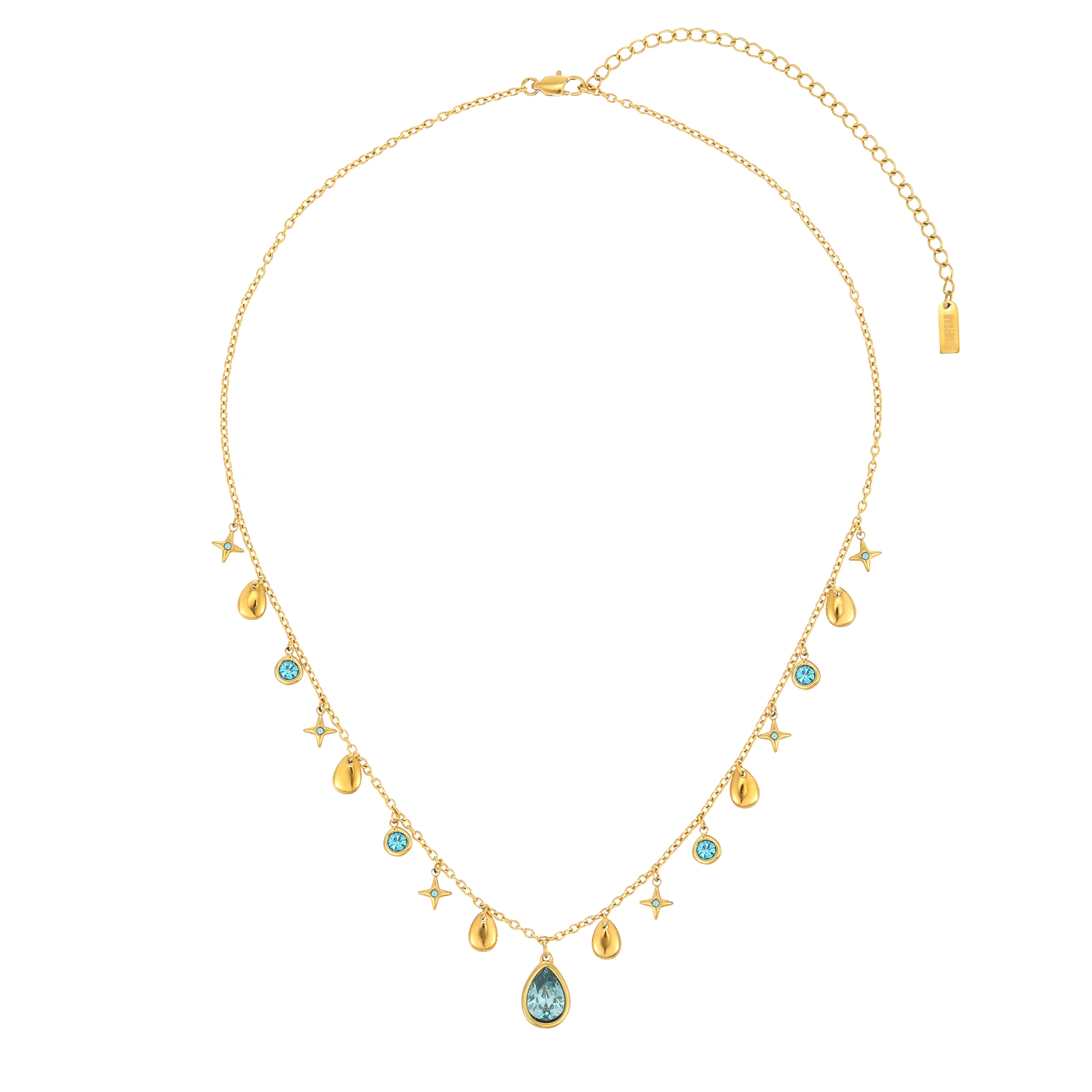 Kezia Gold Turquoise Star Stacking Necklace