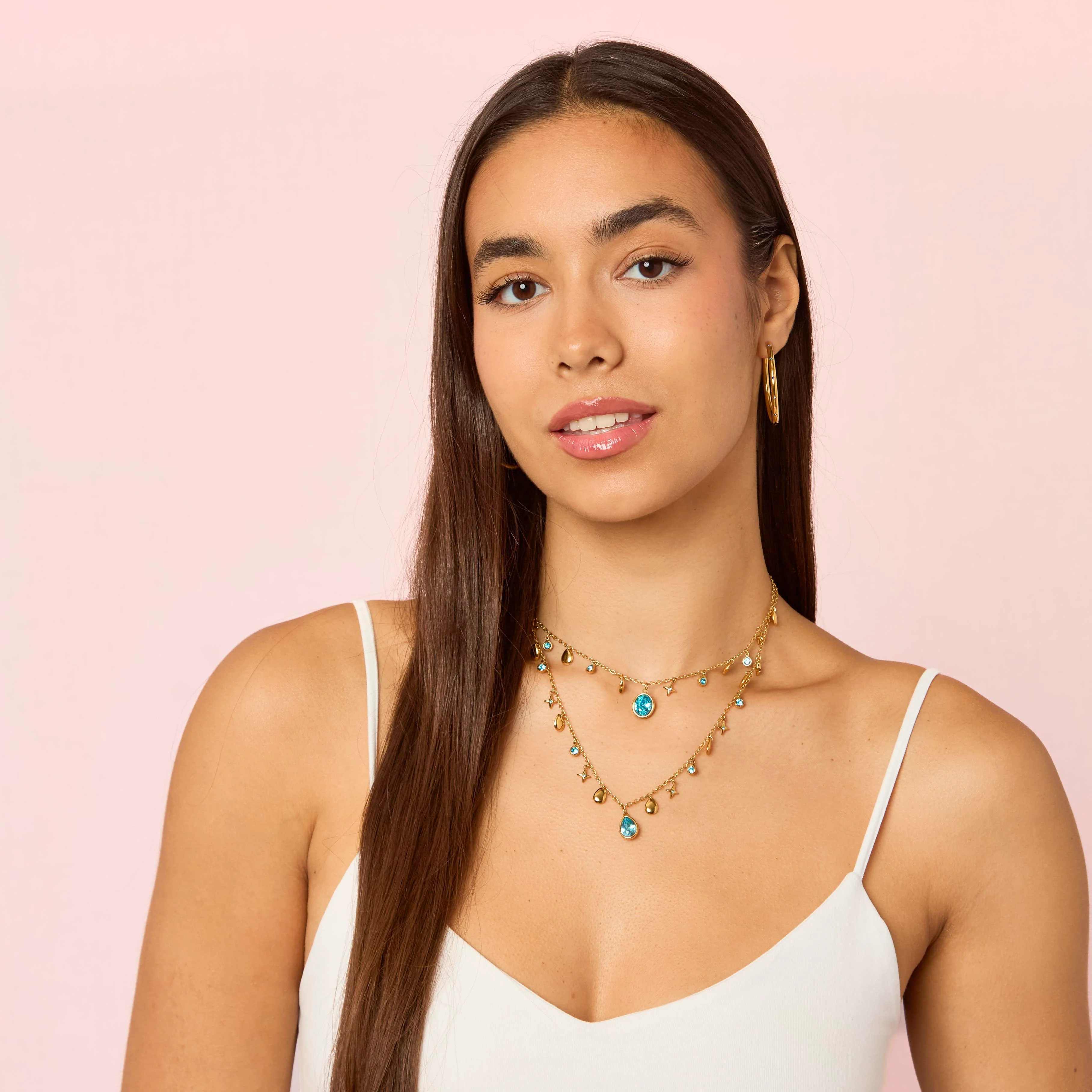 Florence Gold Turquoise Star Stacking Necklace - Image 3
