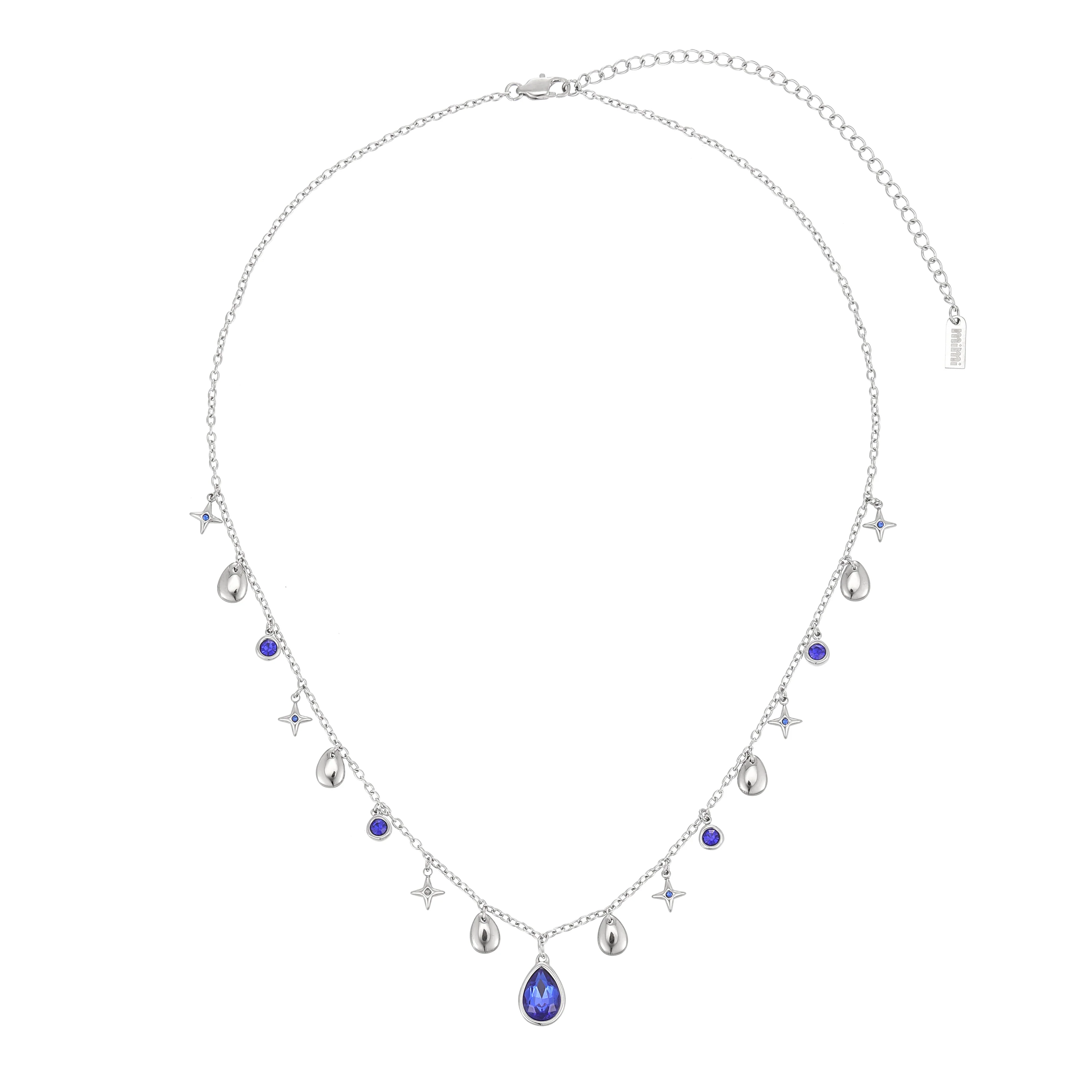 Kezia Silver Blue Star Stacking Necklace