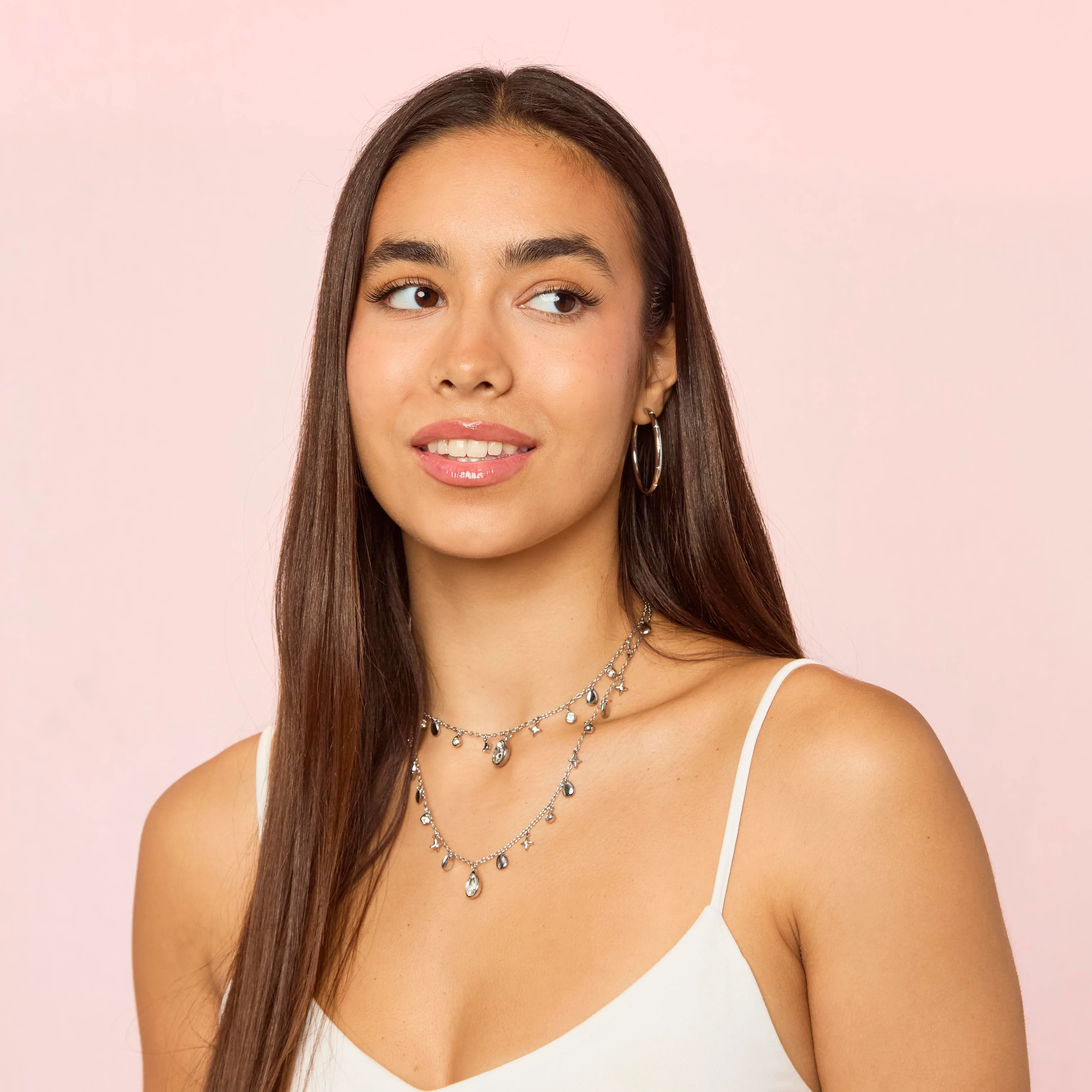 Kezia Silver Crystal Star Stacking Necklace - Image 4