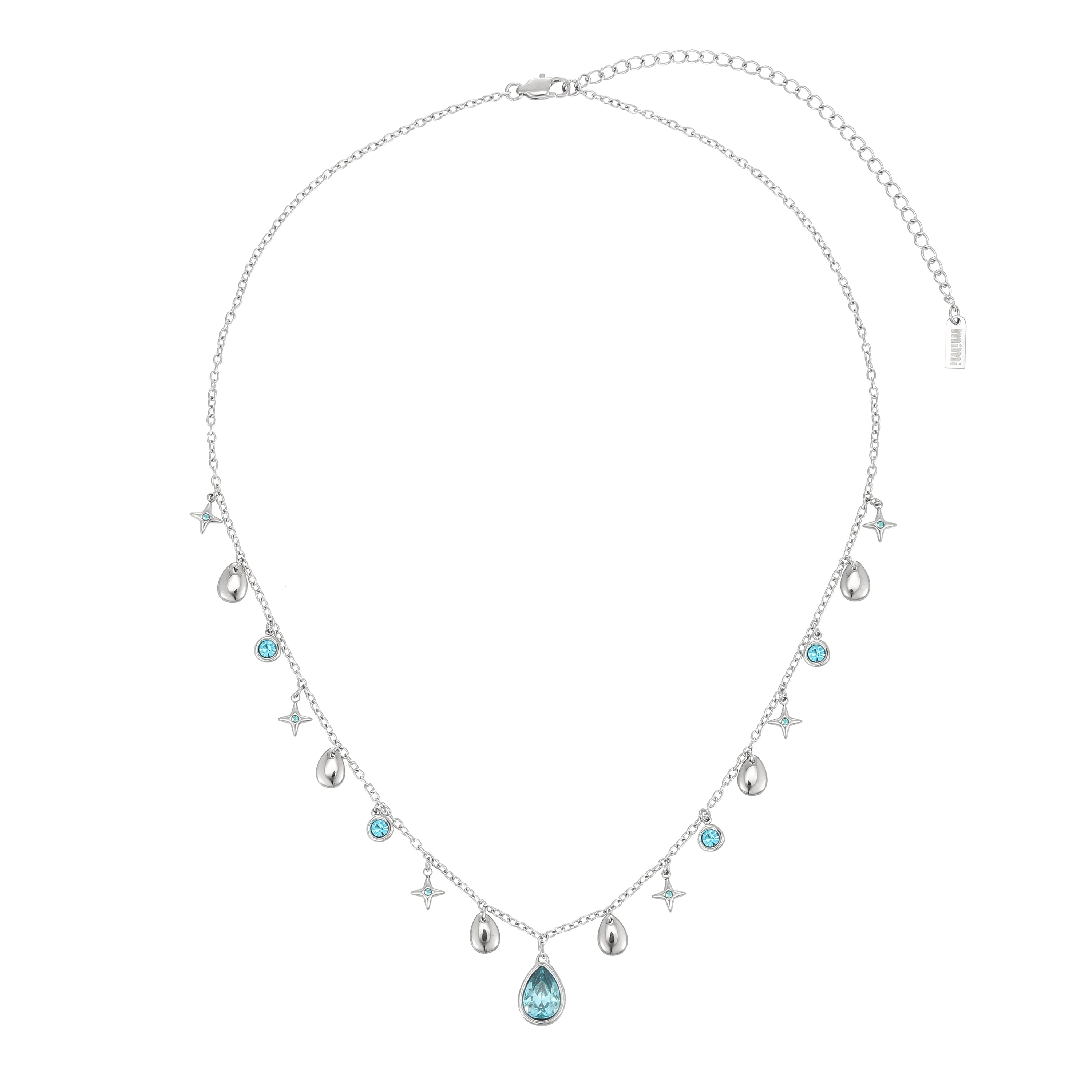Kezia Silver Turquoise Star Stacking Necklace