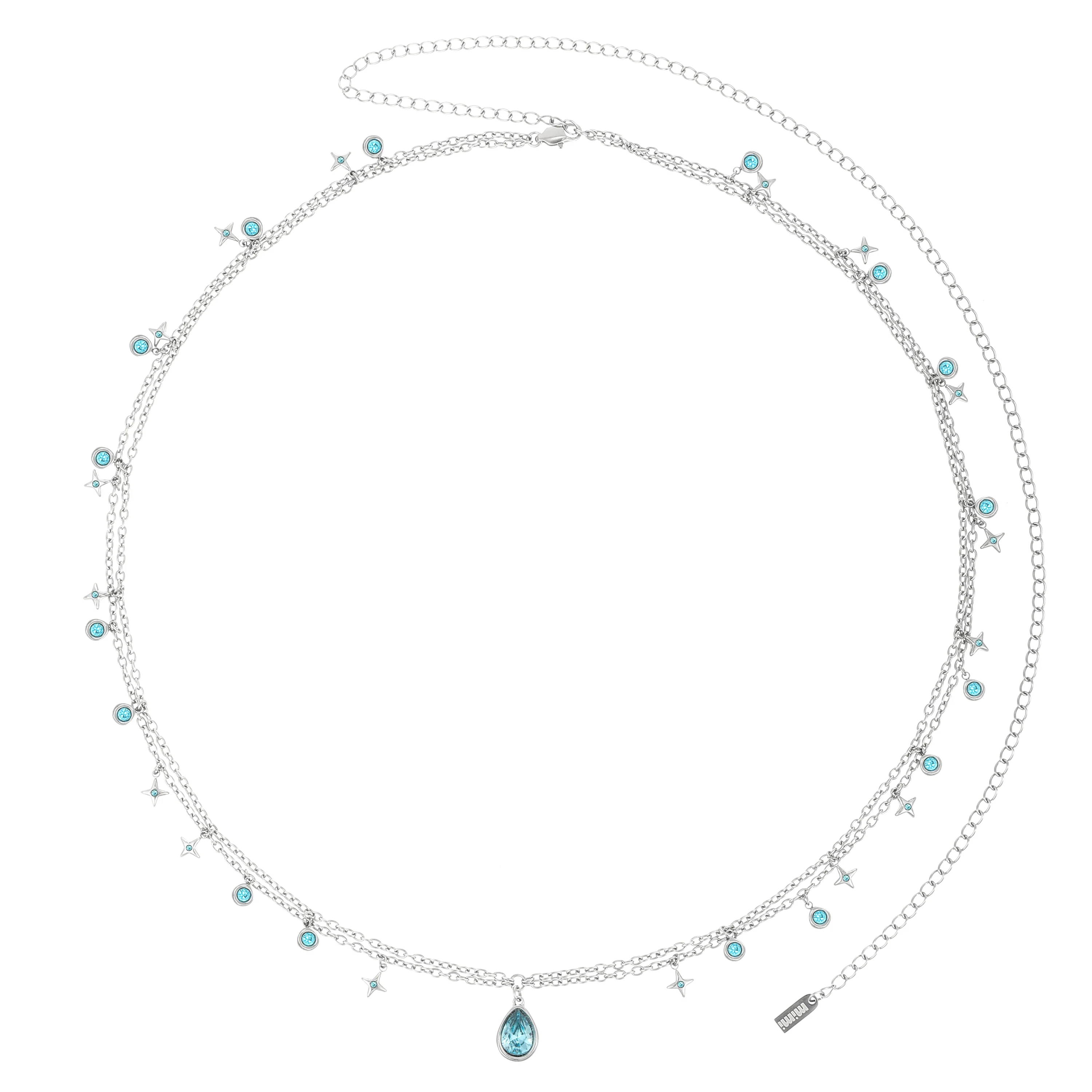 Lara Silver Turquoise Double Star Stacking Belly Chain