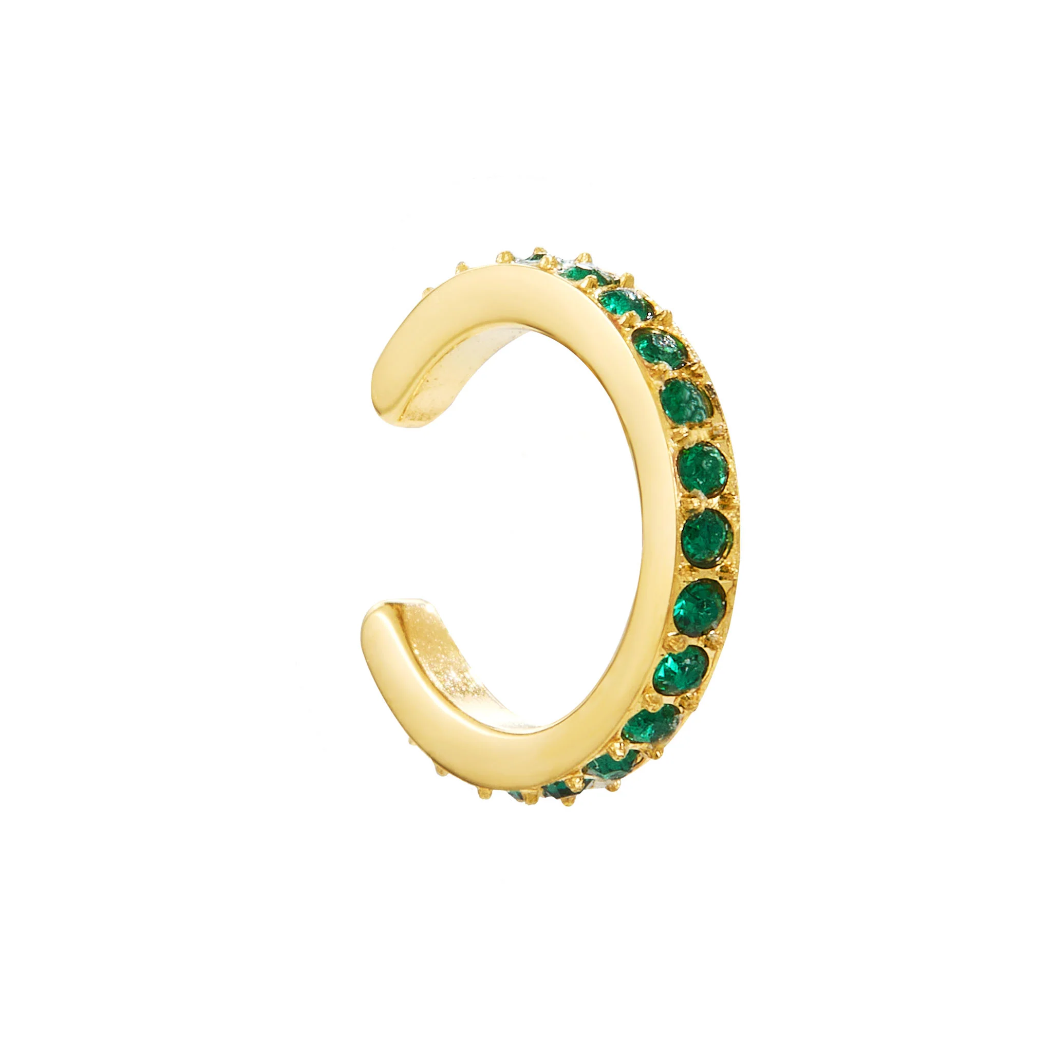 Lily Gold Green Dainty Ear Cuff