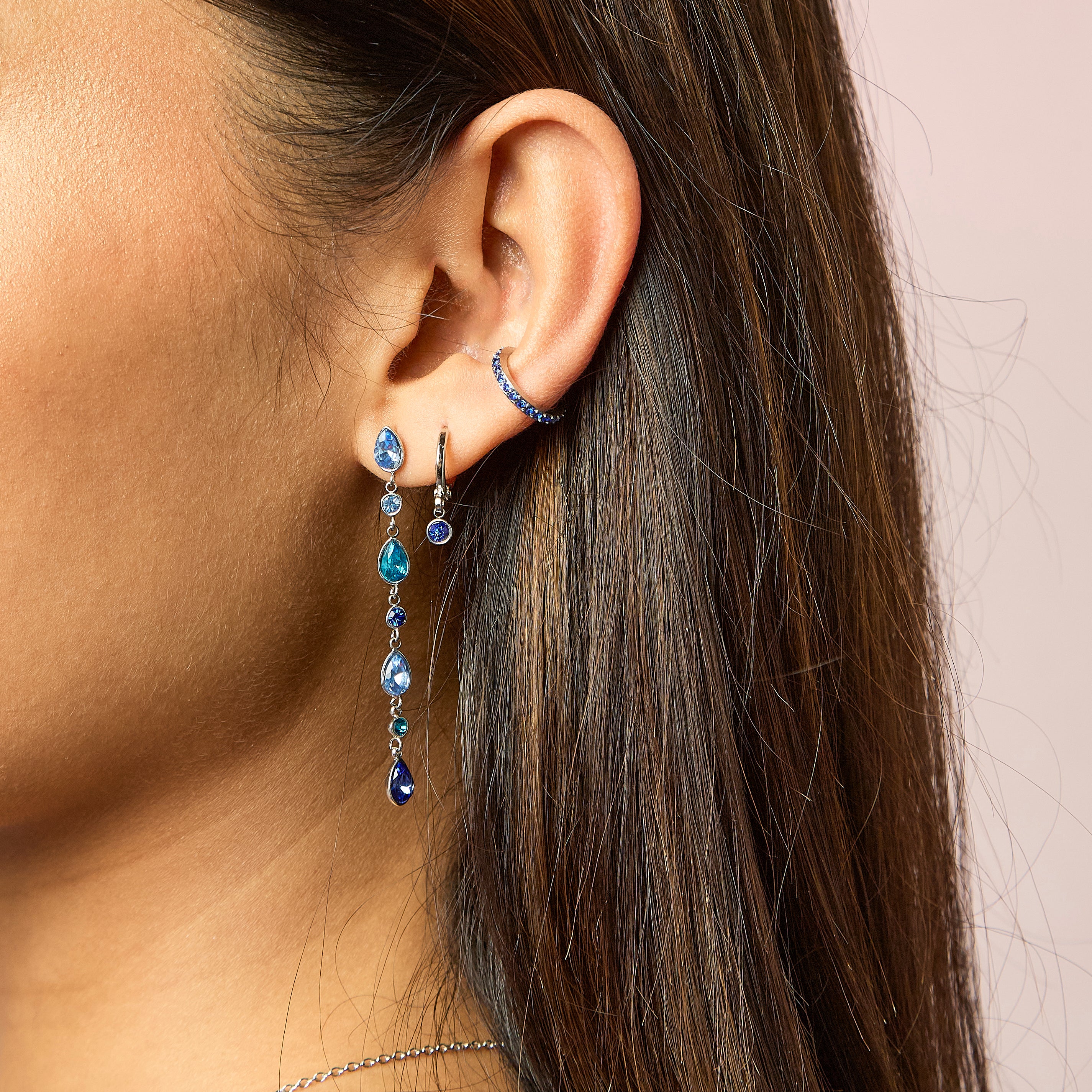 Lily Silver Blue Ear Cuff - Image 2