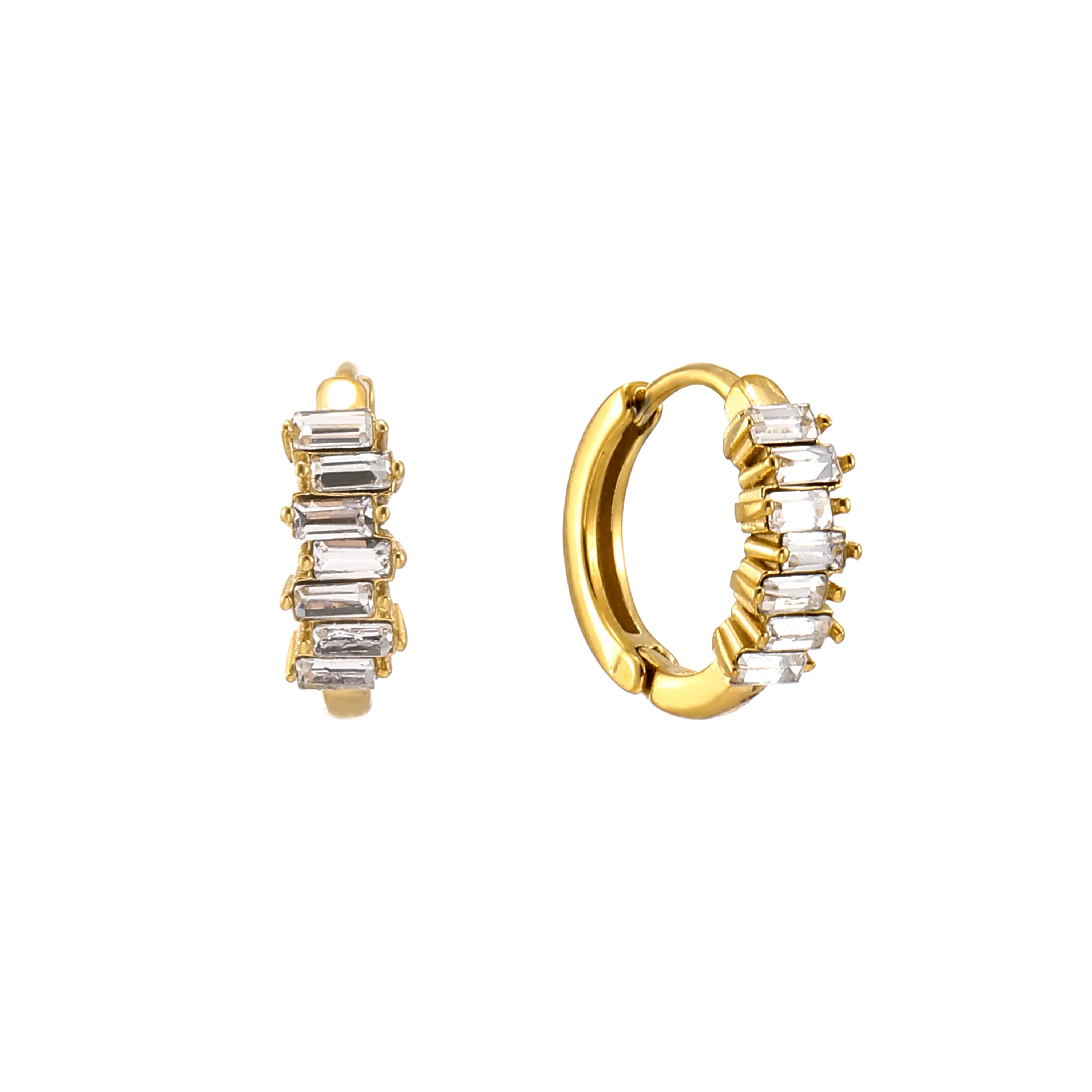 Lola Gold Crystal Huggie Earrings