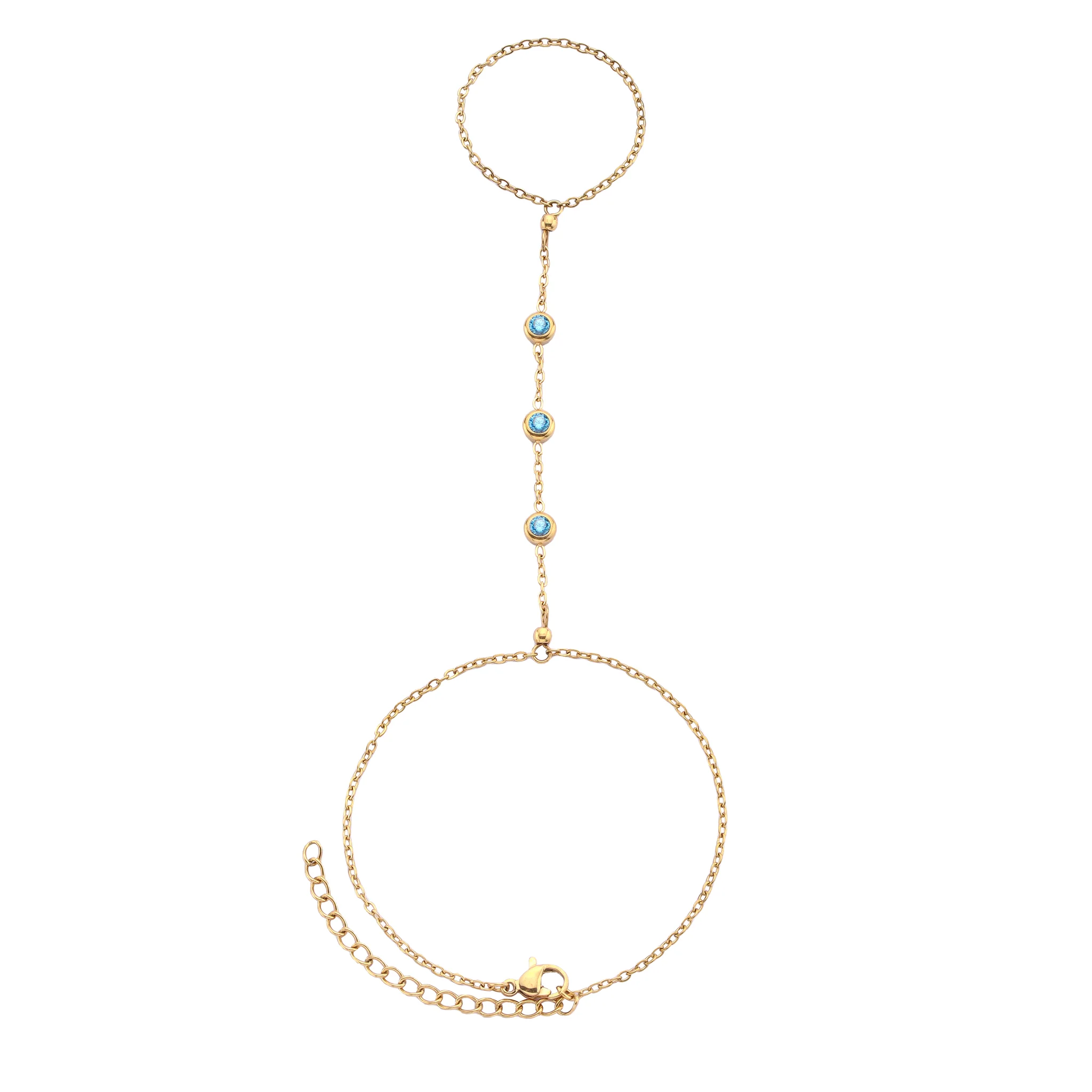 Madeleine Gold Turquoise Hand Chain