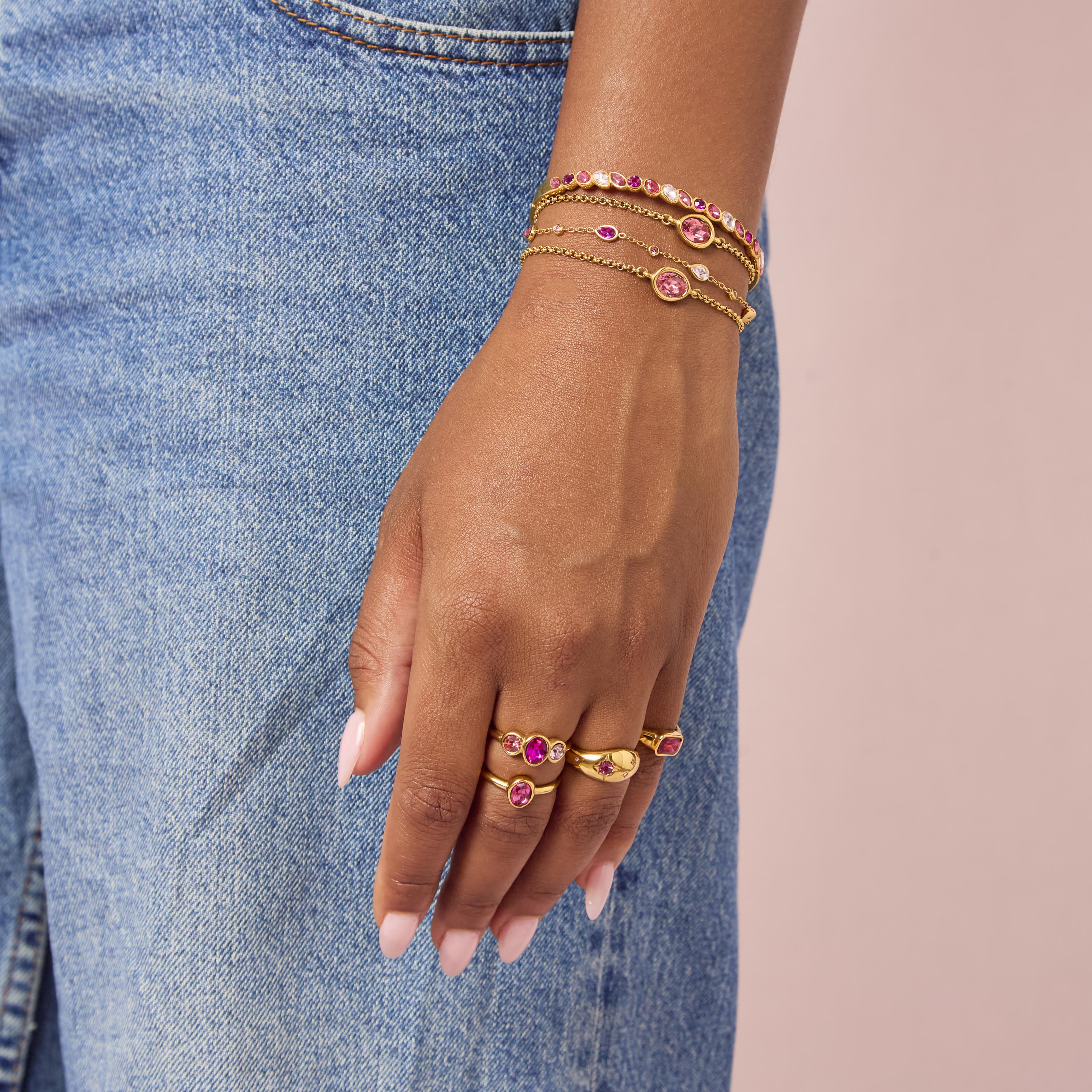 Malin Gold Pink Organic Bangle - Image 3