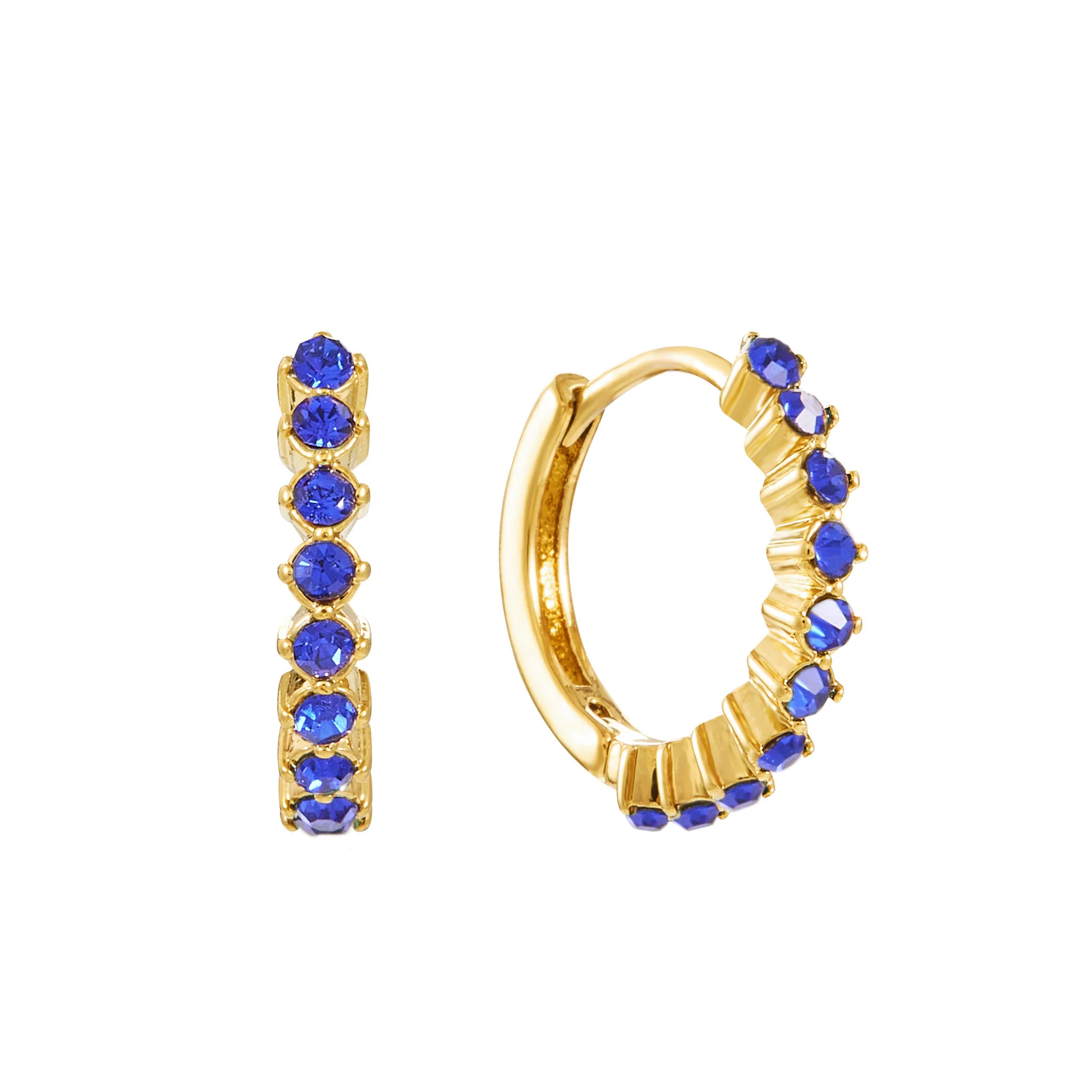 Mimi Gold Blue Huggie Earrings
