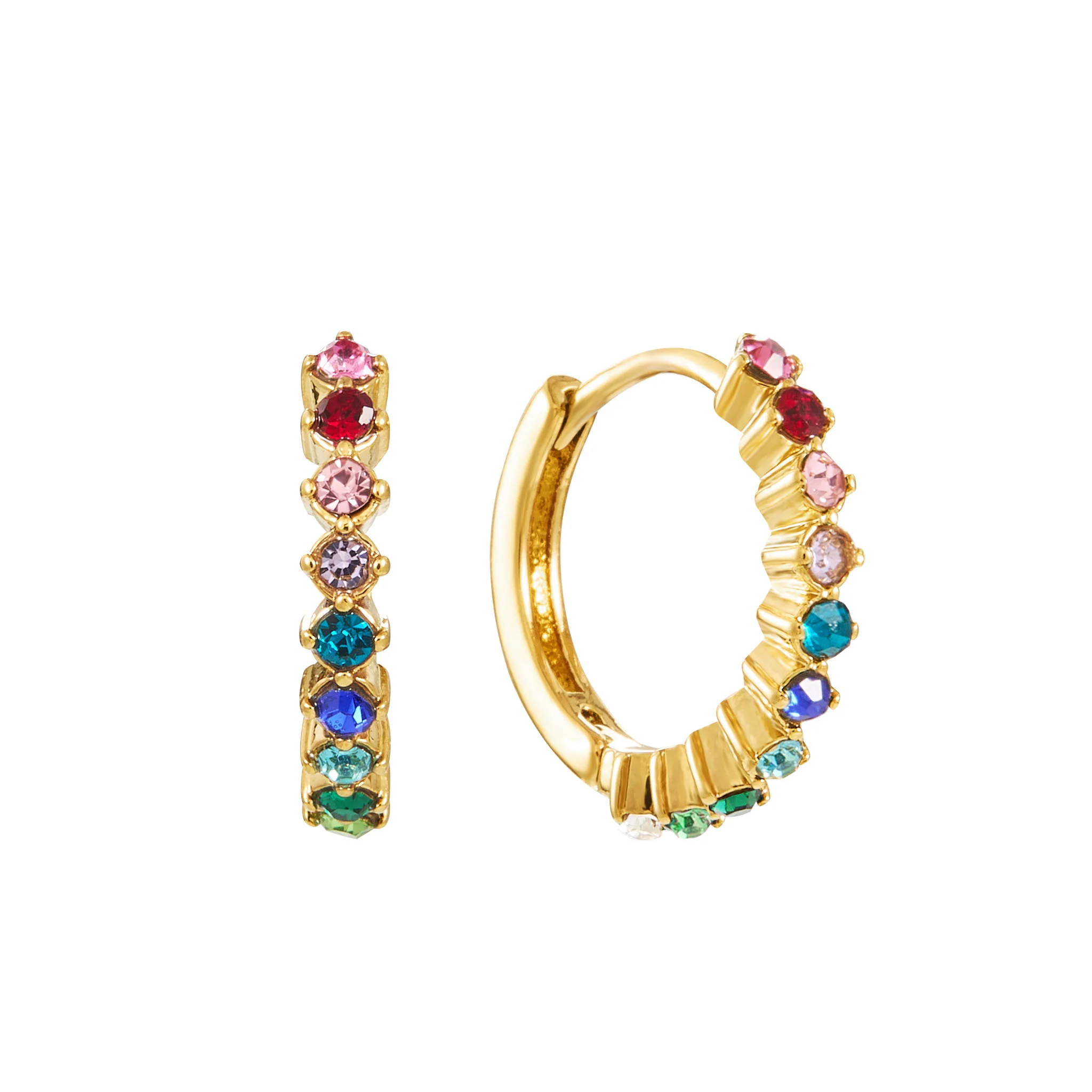 Mimi Gold Rainbow Huggie Earrings