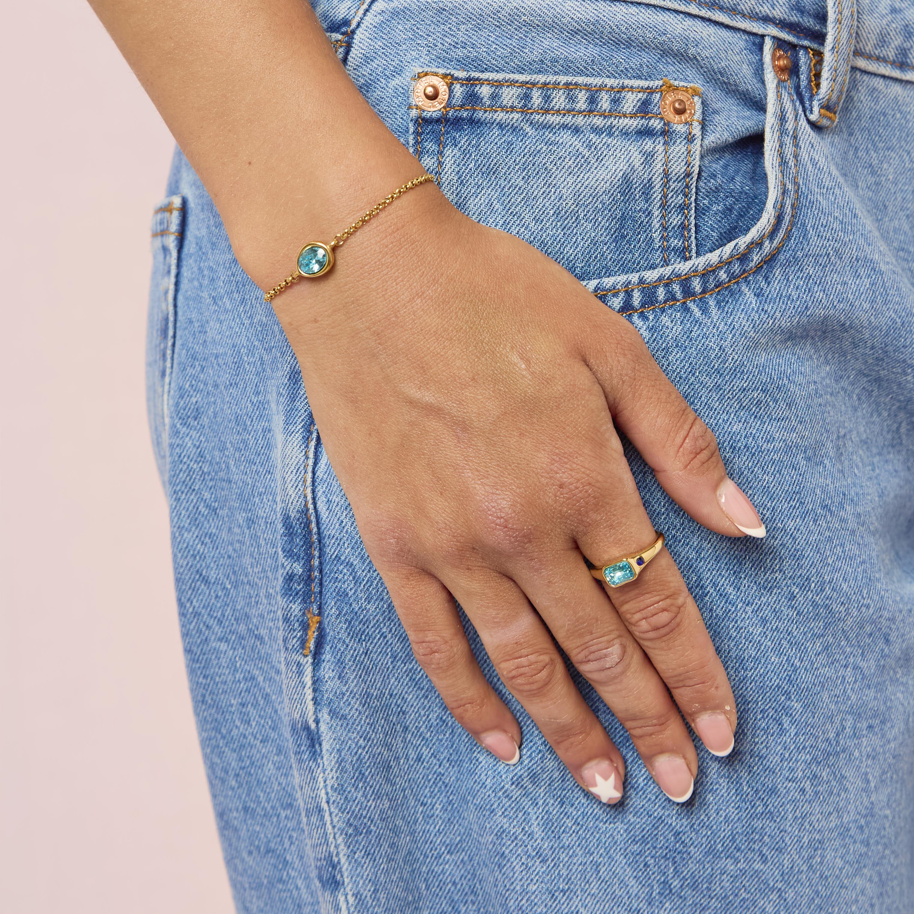 Nancy Gold Turquoise Pull Bracelet - Image 2